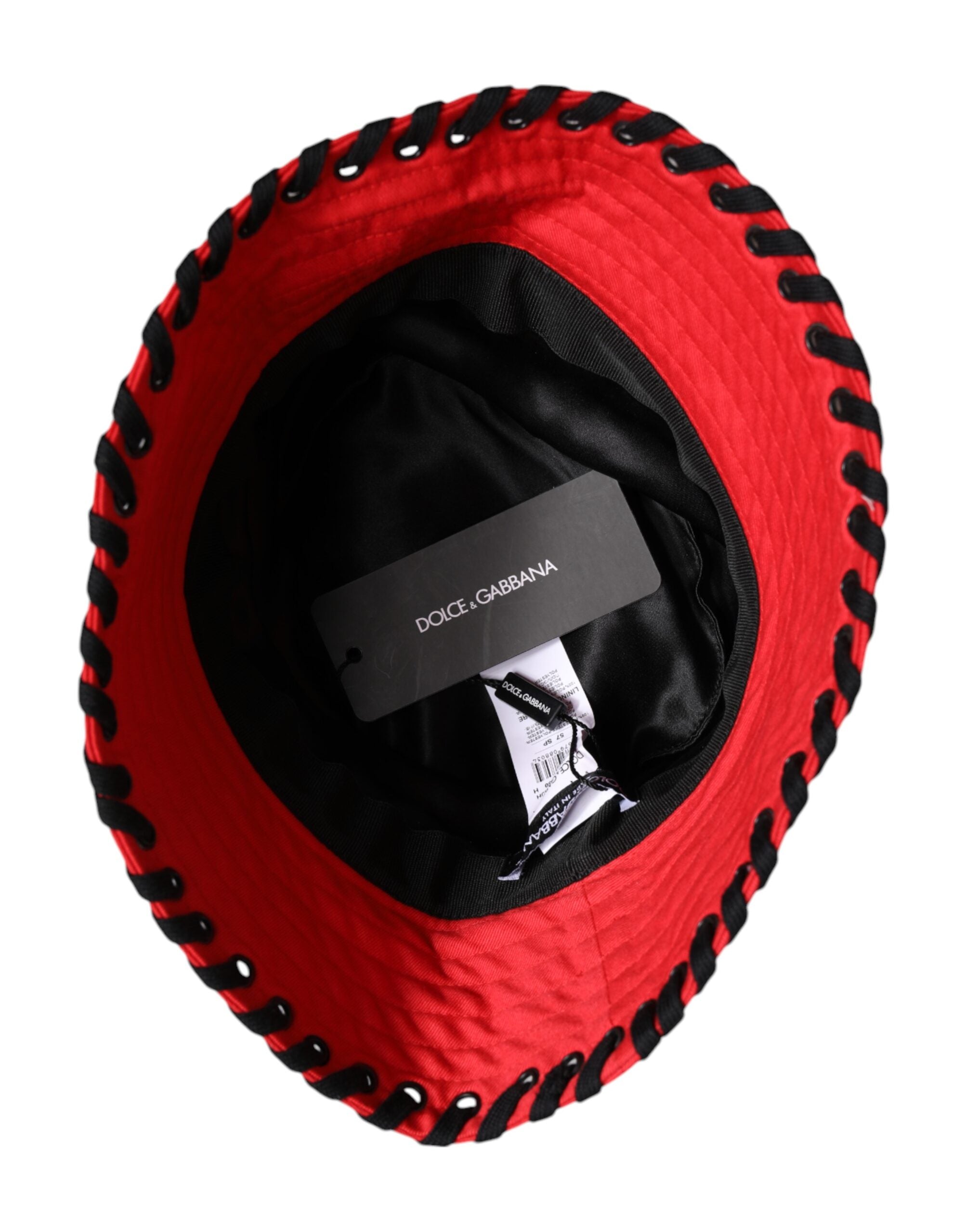 Dolce & Gabbana Red Lace Polyester Wide Brim Bucket Hat Glam Steals