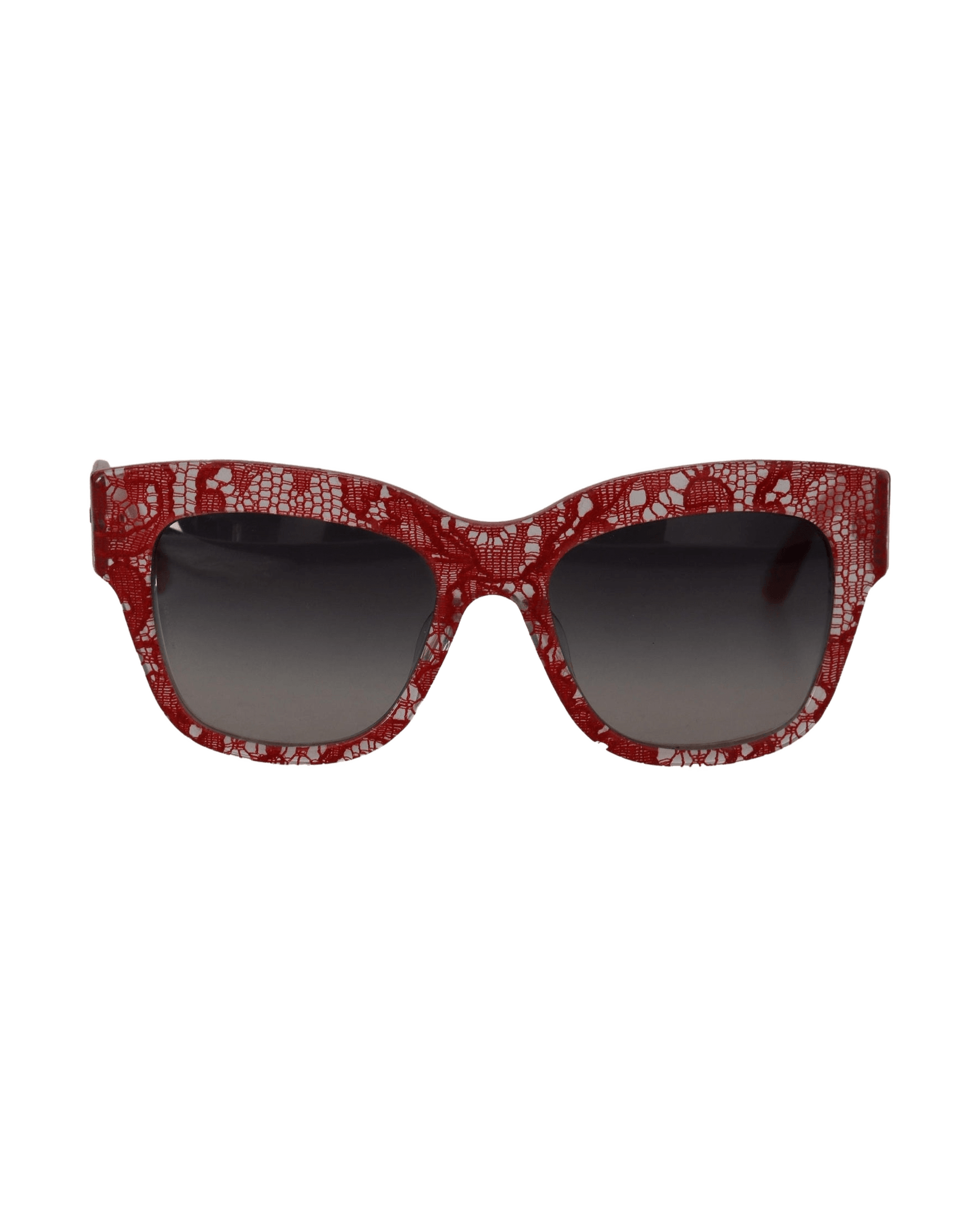 Dolce & Gabbana Red Lace Acetate Rectangle Shades Dg4231F Sunglasses Sunglasses