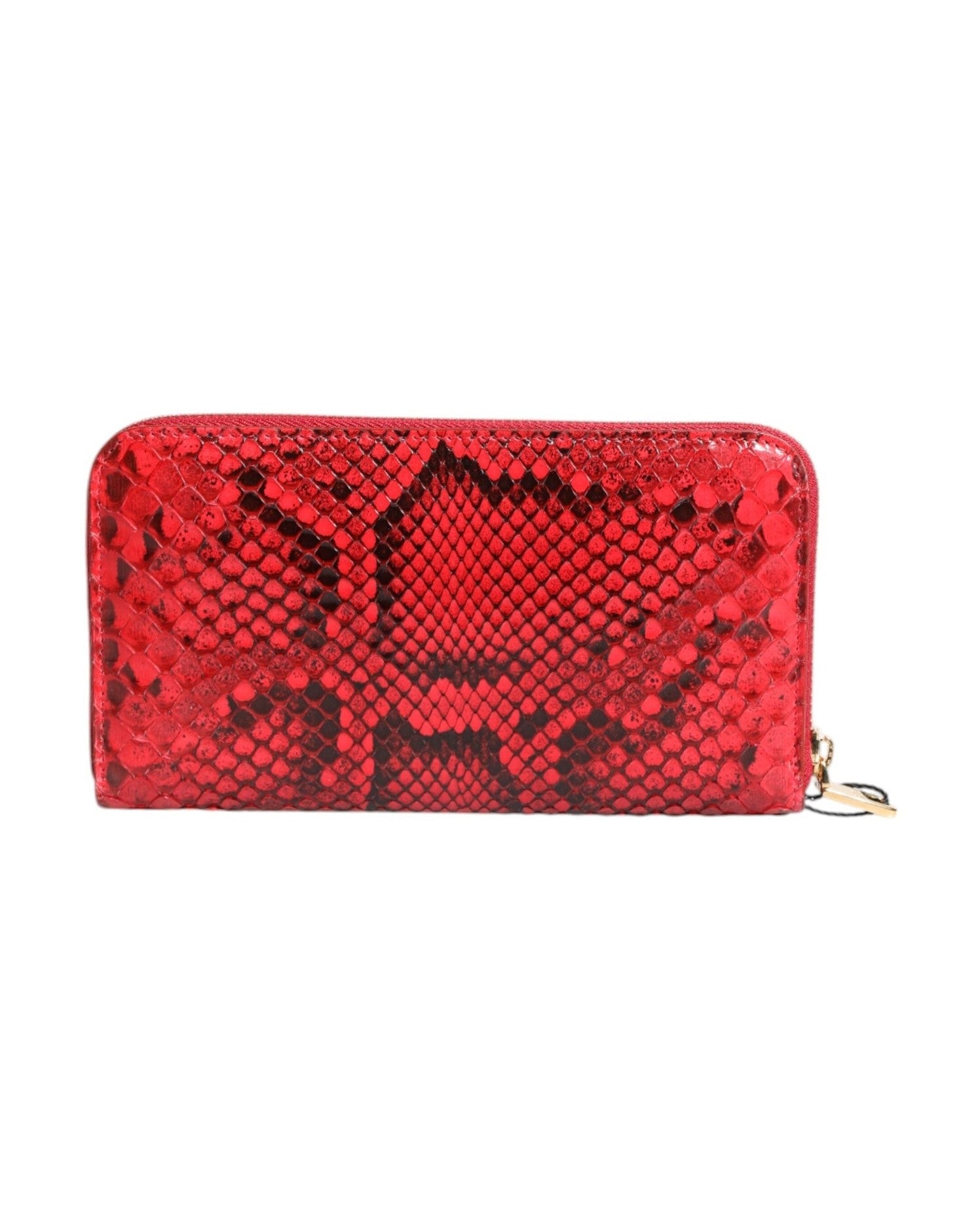Dolce & Gabbana Red Leather Exotic Zip Around Continental Clutch Wallet Glam Steals
