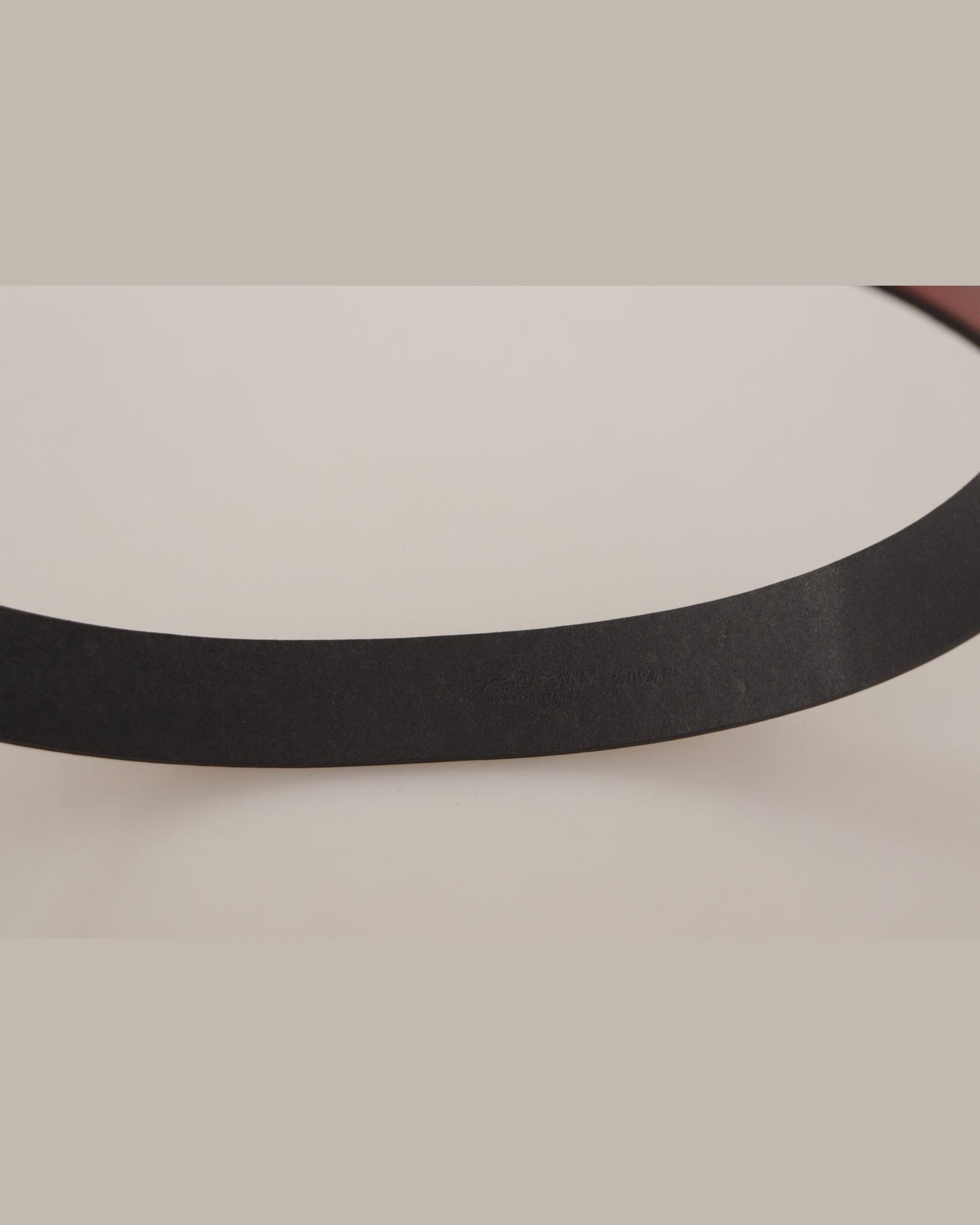 Dolce & Gabbana Red Leather Gold Logo Engraved Metal Buckle Belt Belts