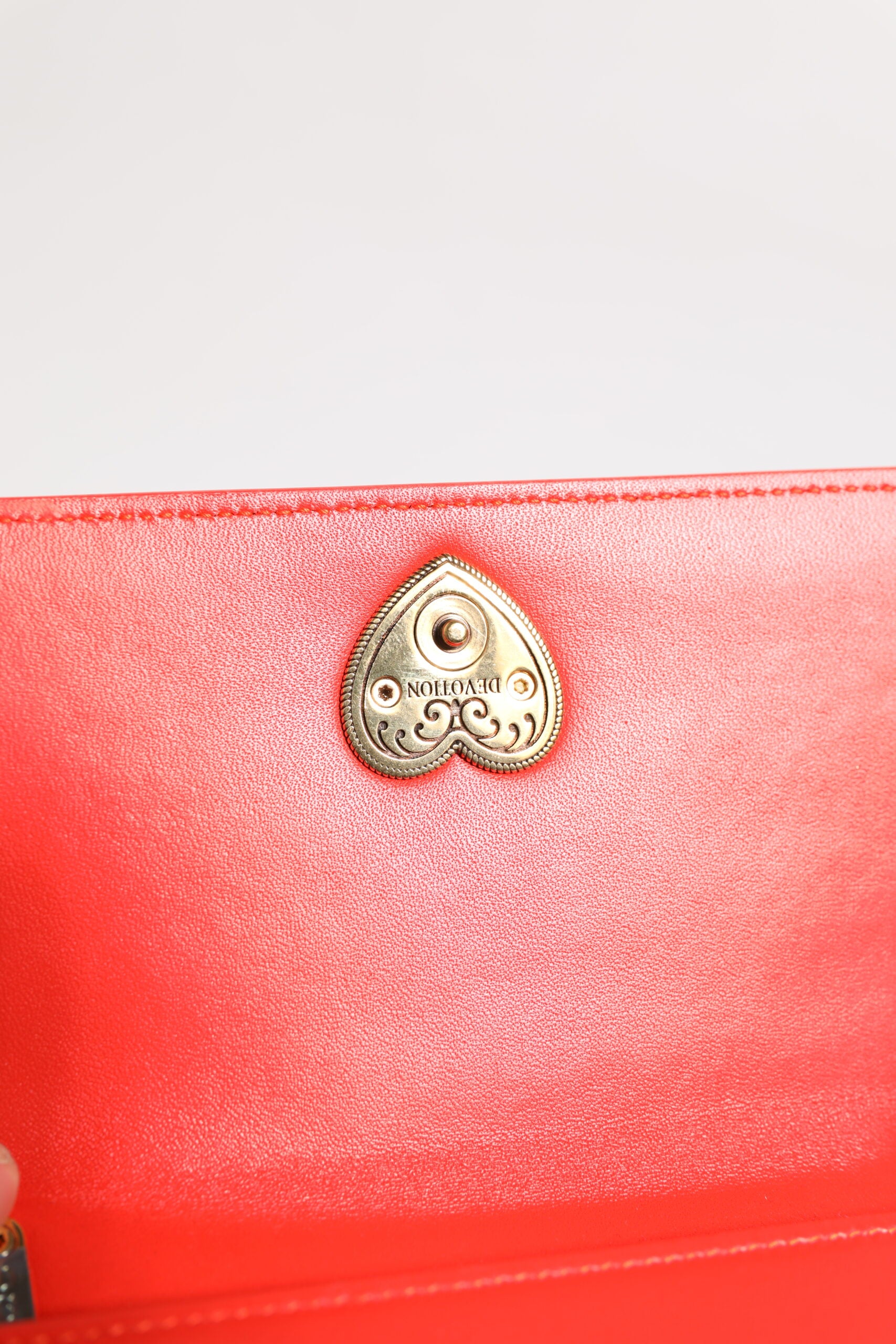 Dolce & Gabbana Red Leather Quilted Devotion Crossbody Phone Cover Bag Glam Steals