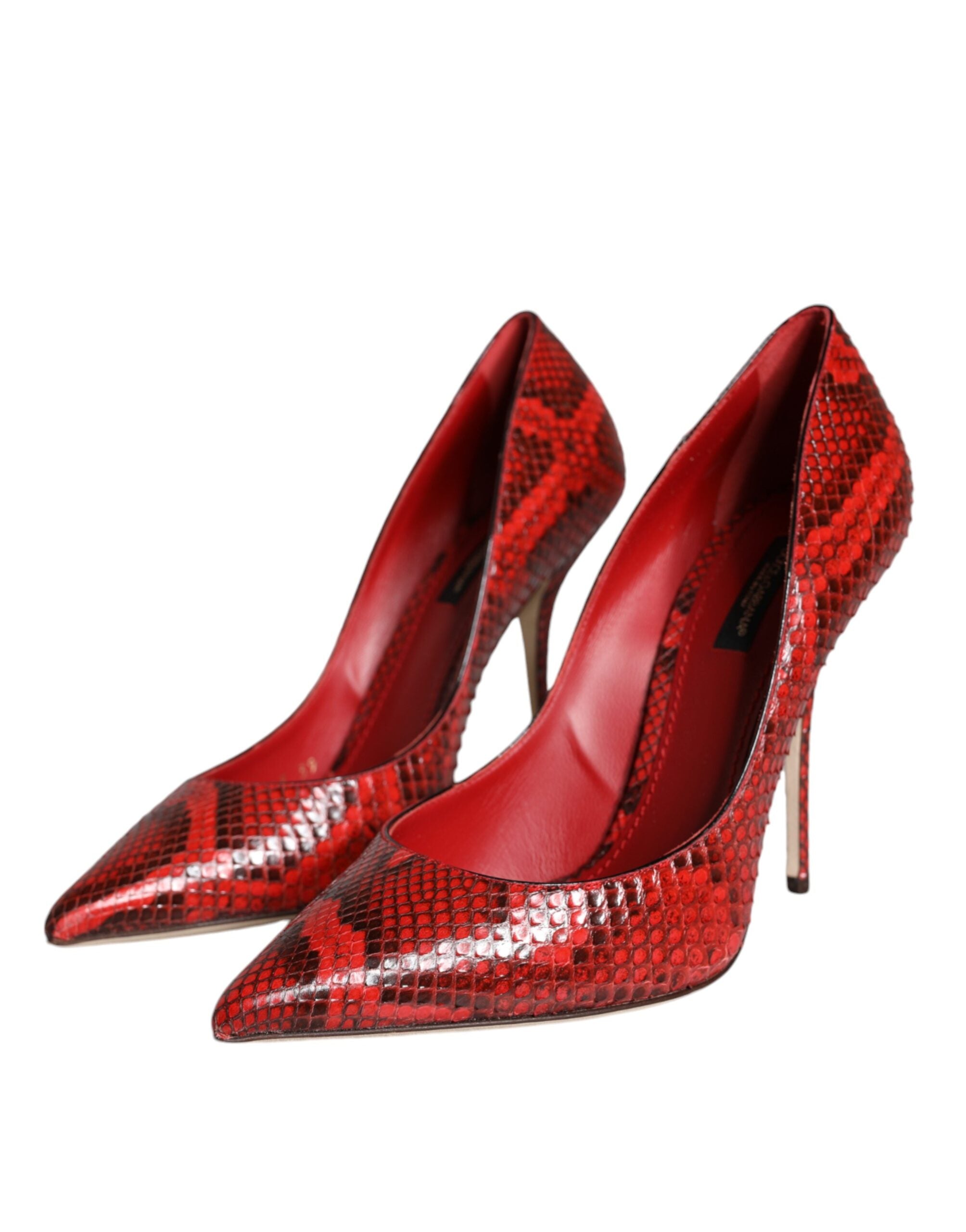 Dolce & Gabbana Red Leather Stiletto High Heels Pumps Shoes Glam Steals