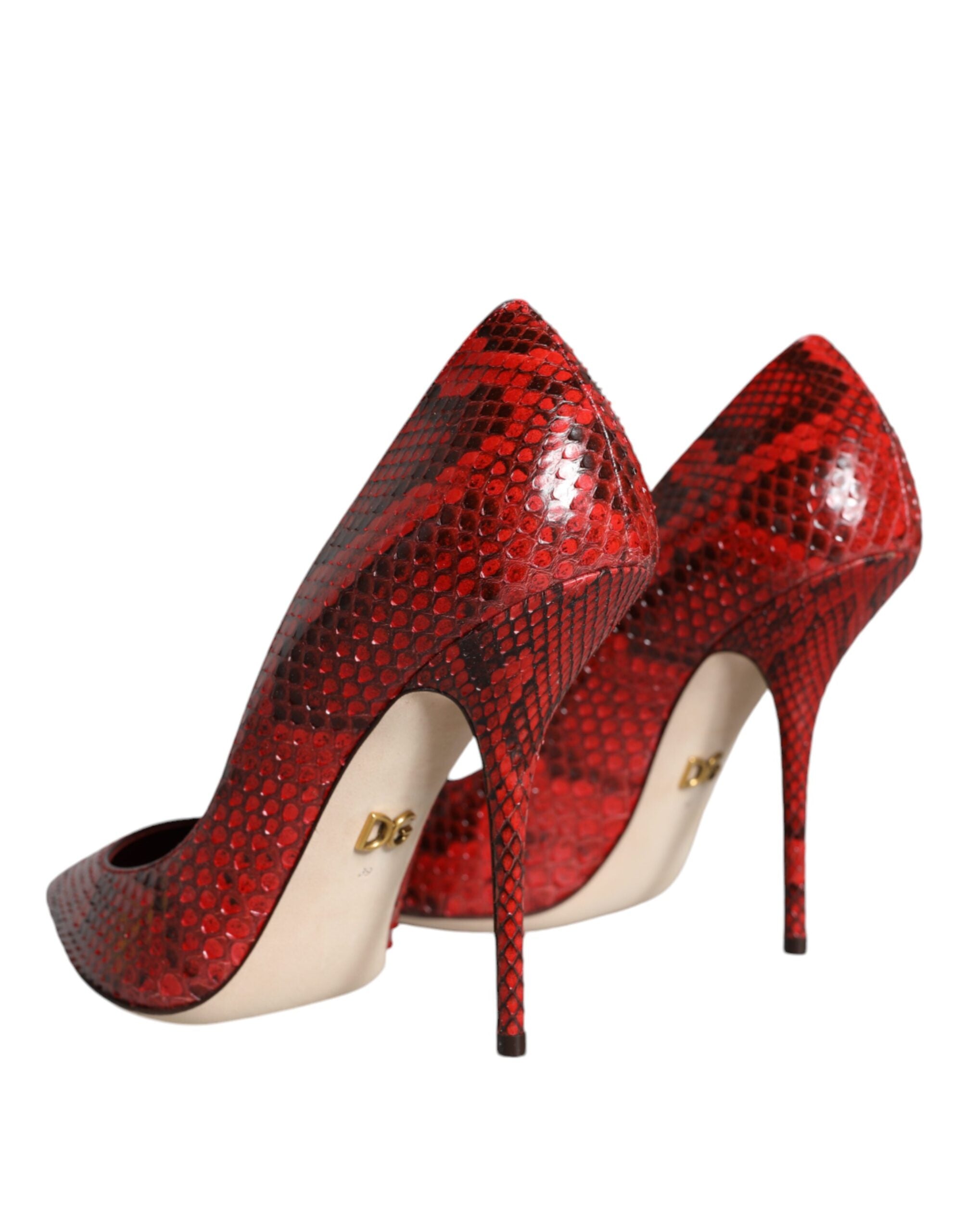 Dolce & Gabbana Red Leather Stiletto High Heels Pumps Shoes Glam Steals