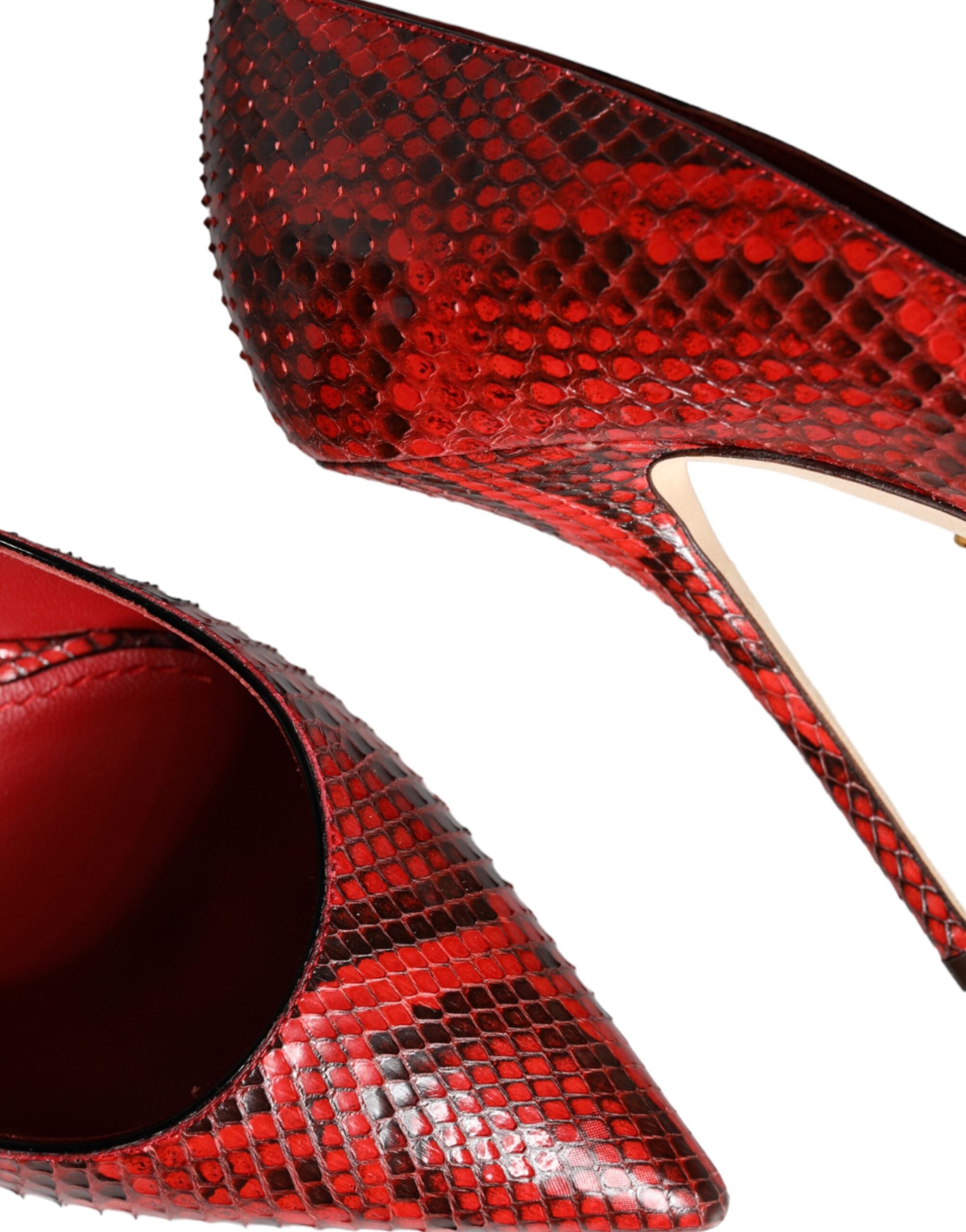 Dolce & Gabbana Red Leather Stiletto High Heels Pumps Shoes Glam Steals