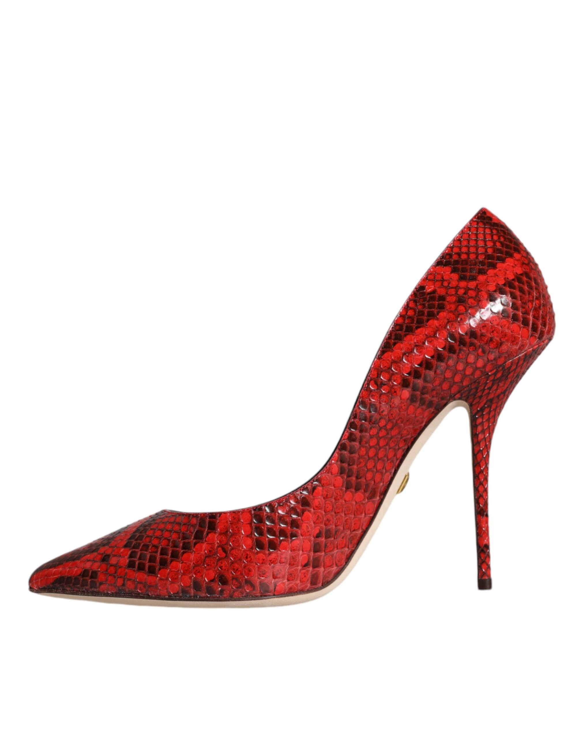 Dolce & Gabbana Red Leather Stiletto High Heels Pumps Shoes Glam Steals