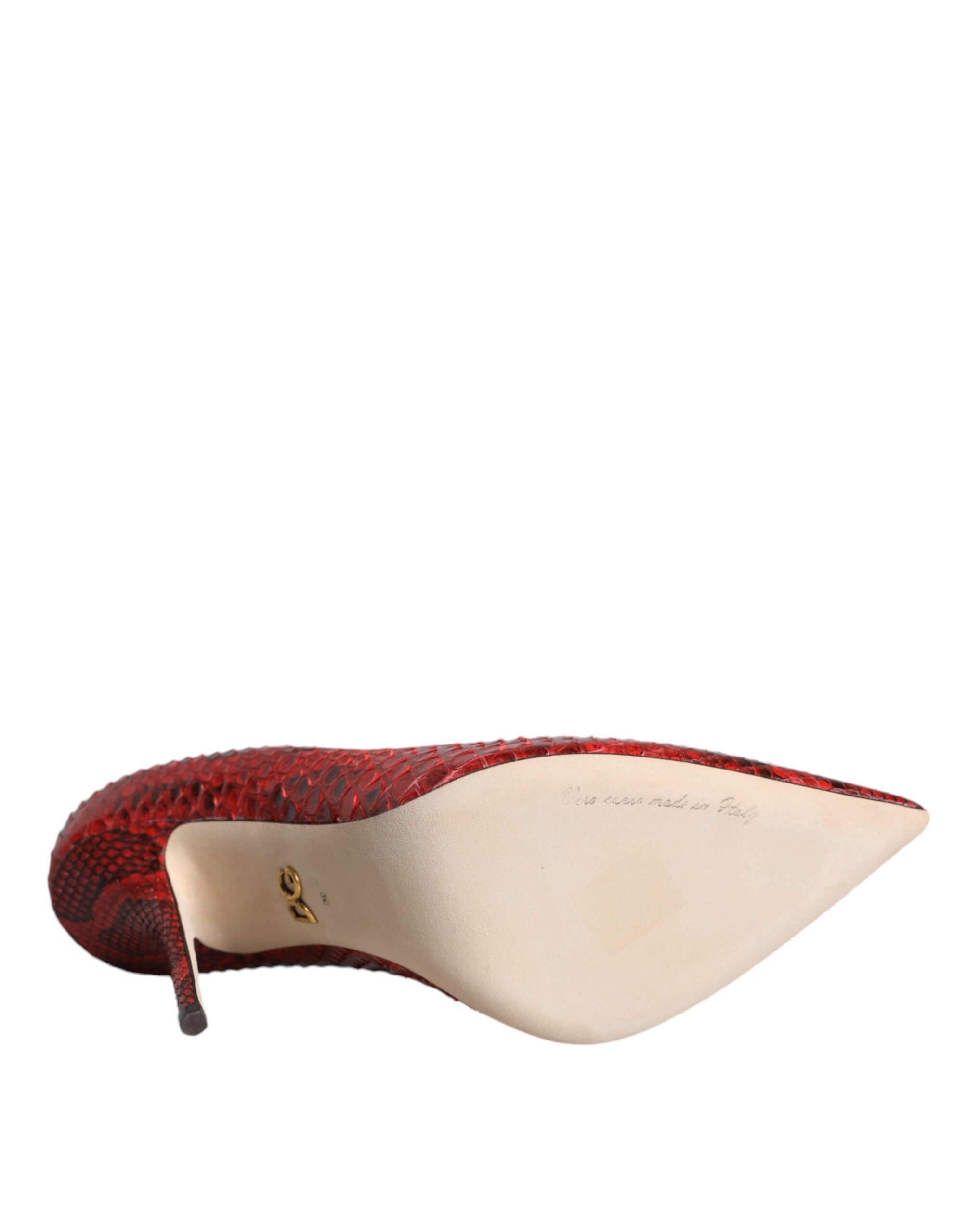 Dolce & Gabbana Red Leather Stiletto High Heels Pumps Shoes Glam Steals