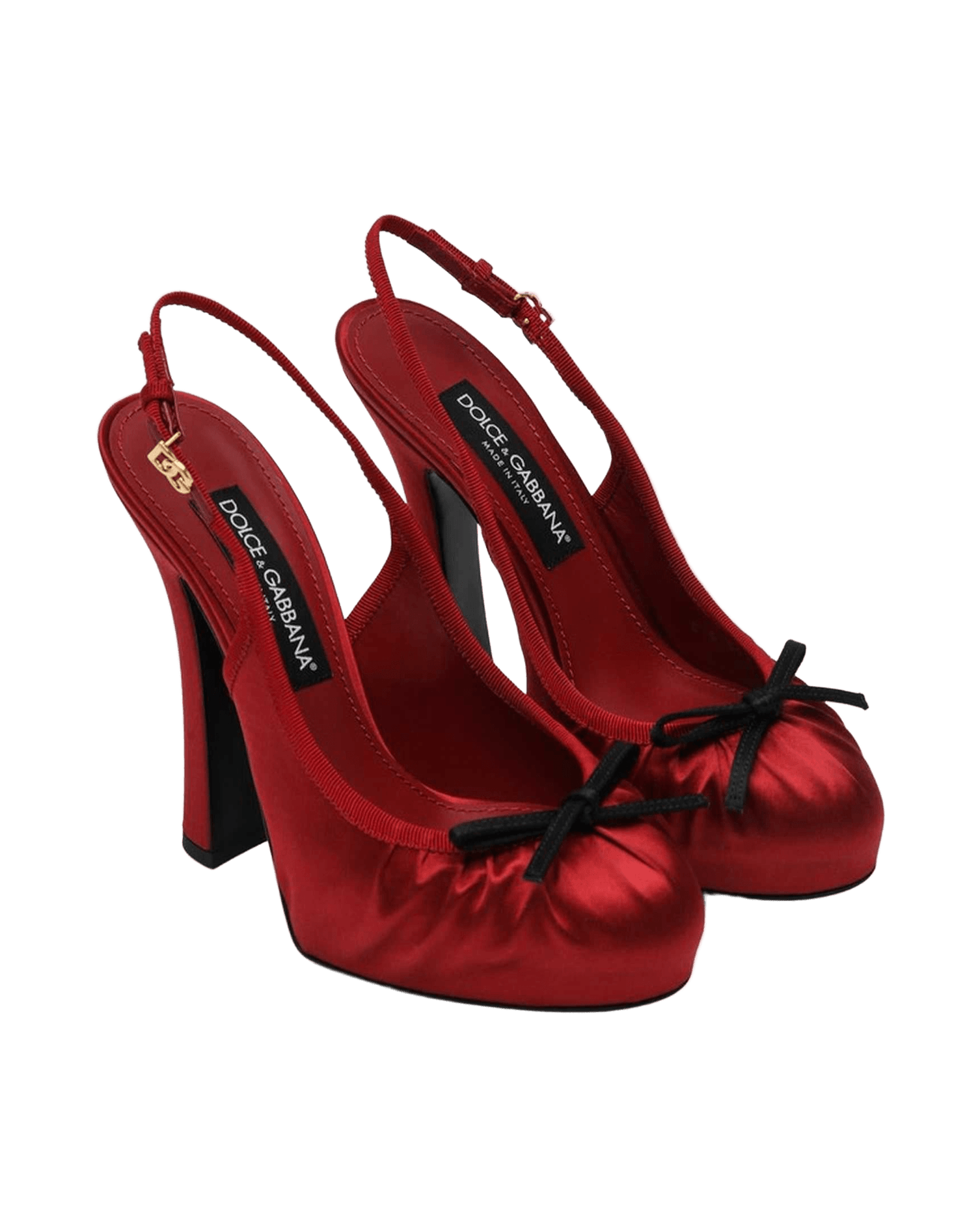 Dolce & Gabbana Red Satin Dolce&Gabbana High Slingback Glam Steals