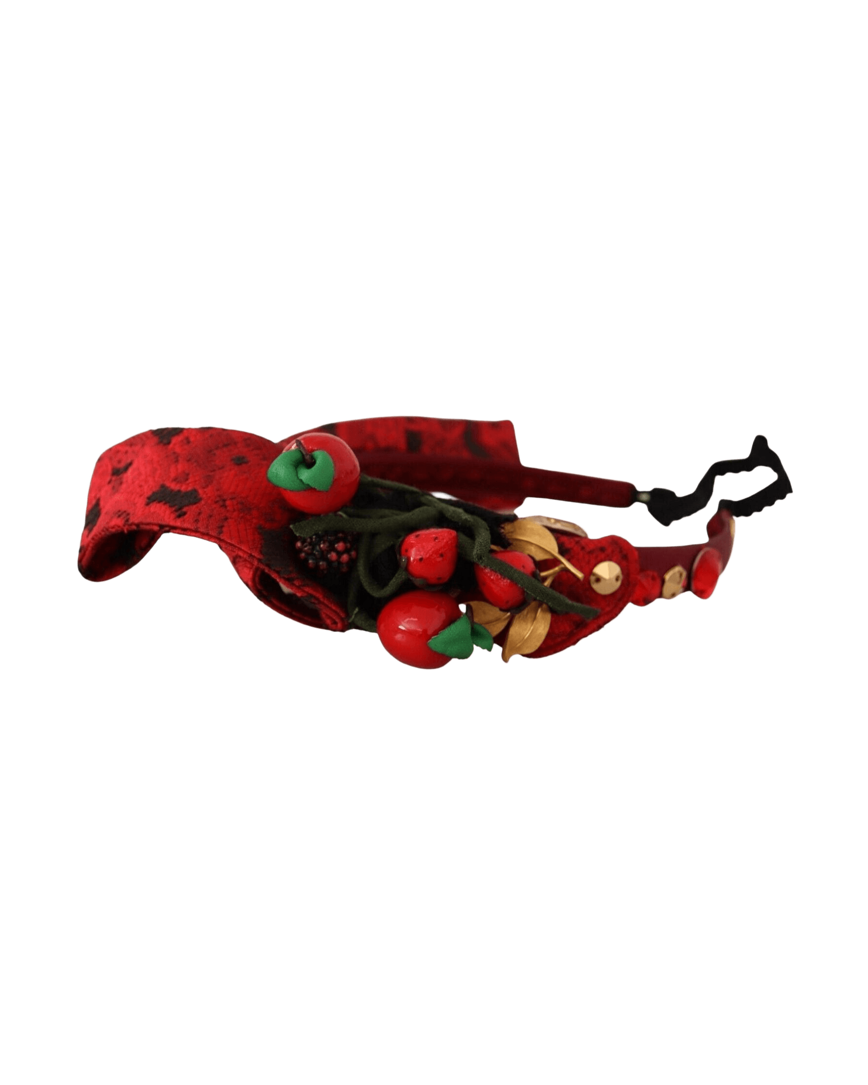 Dolce & Gabbana Red Tiara Berry Fruit Crystal Bow Hair Diadem Headband Headbands