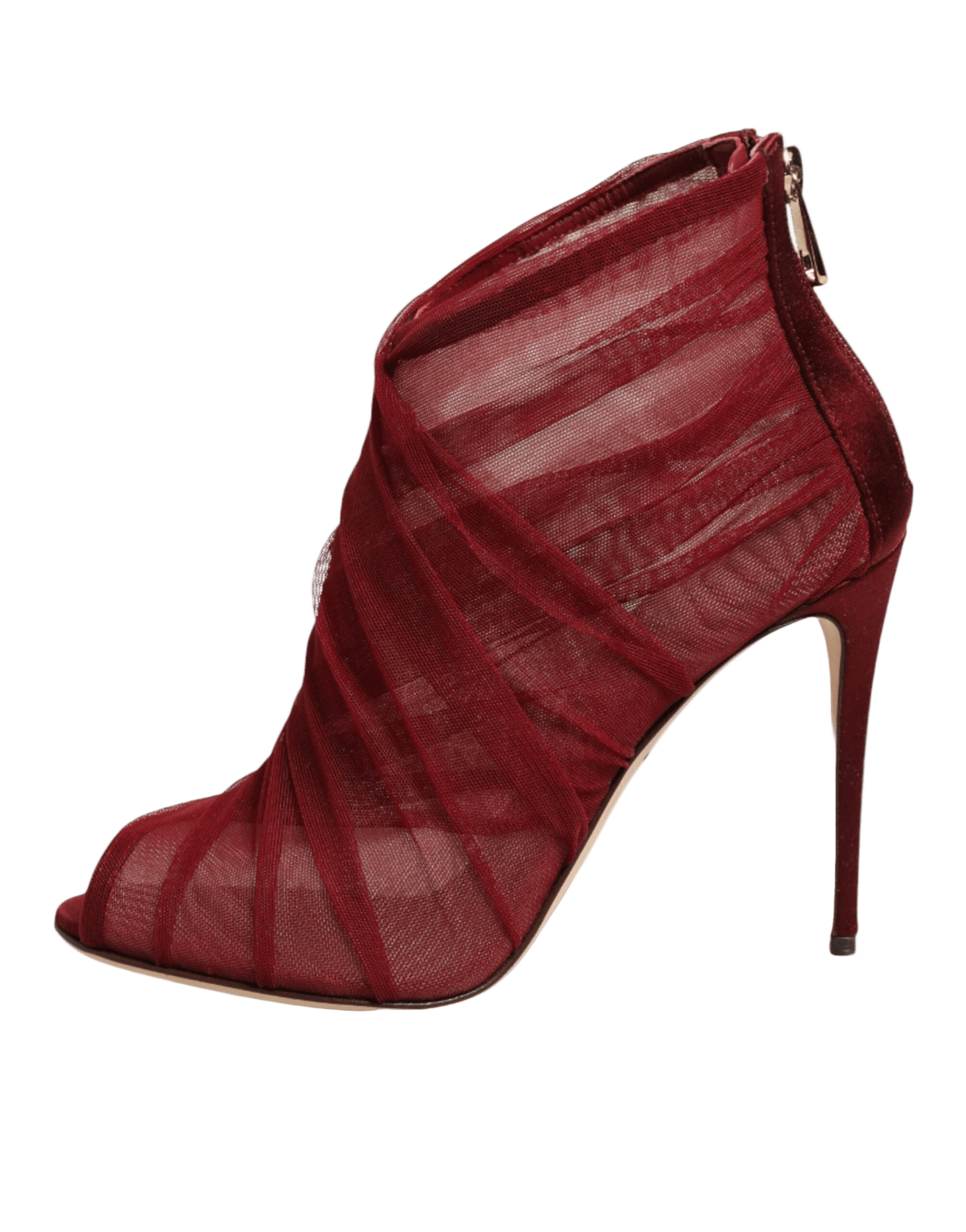 Dolce & Gabbana Red Tulle Ankle Boots Stiletto Heels Shoes Glam Steals