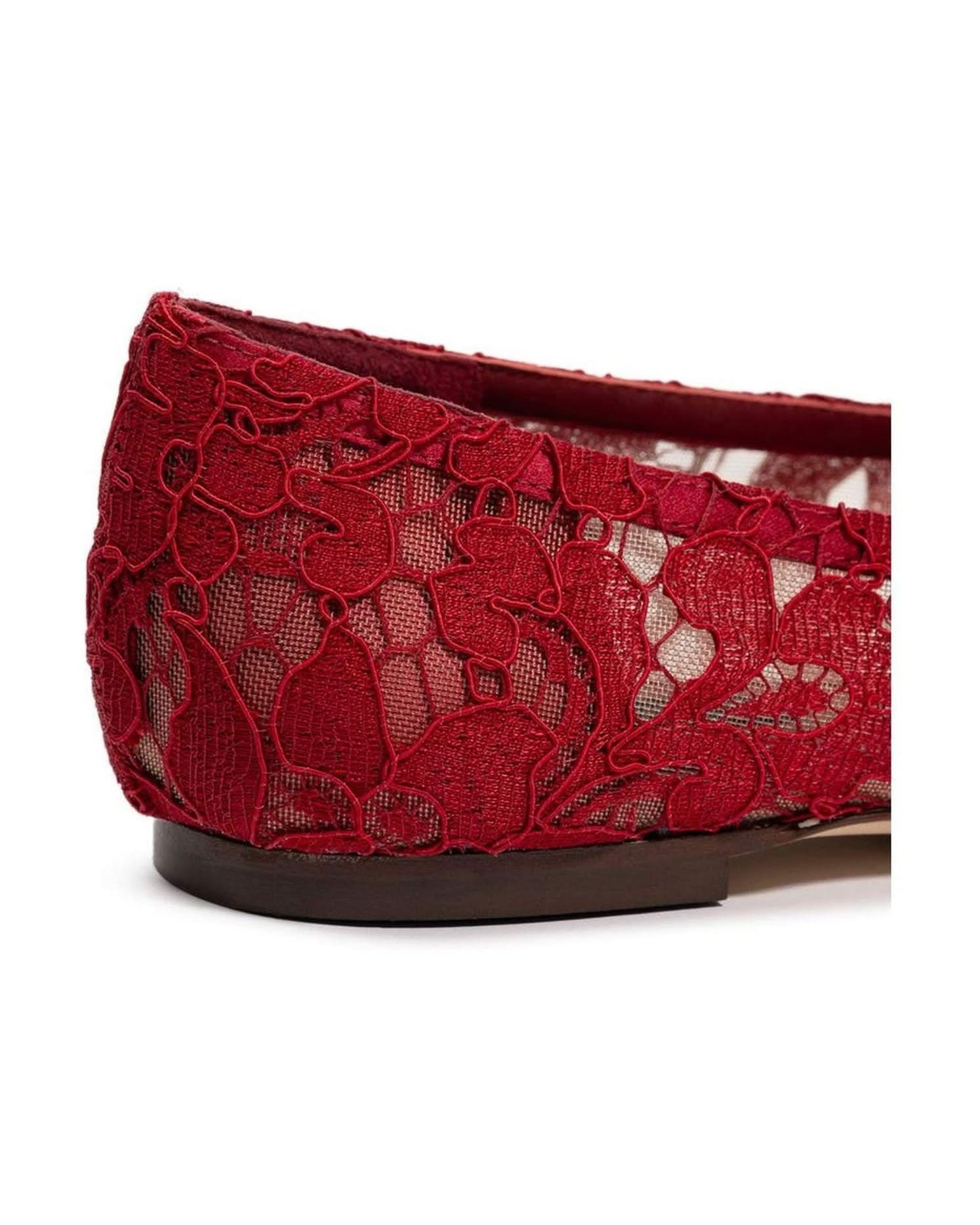 Dolce & Gabbana Red Viscose Flat Shoe Flats