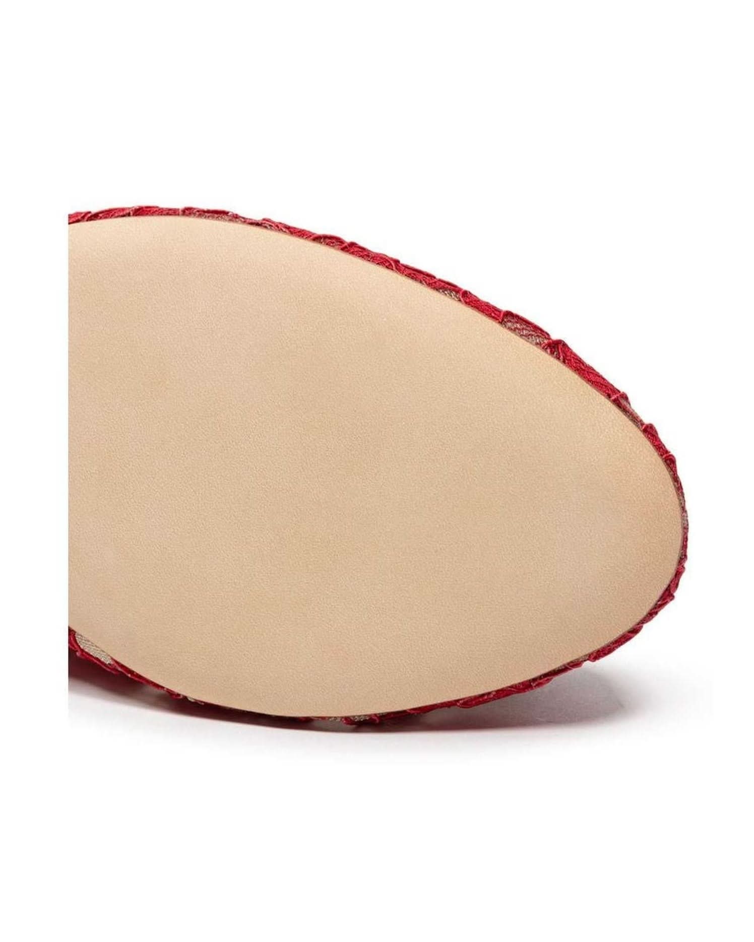 Dolce & Gabbana Red Viscose Flat Shoe Flats
