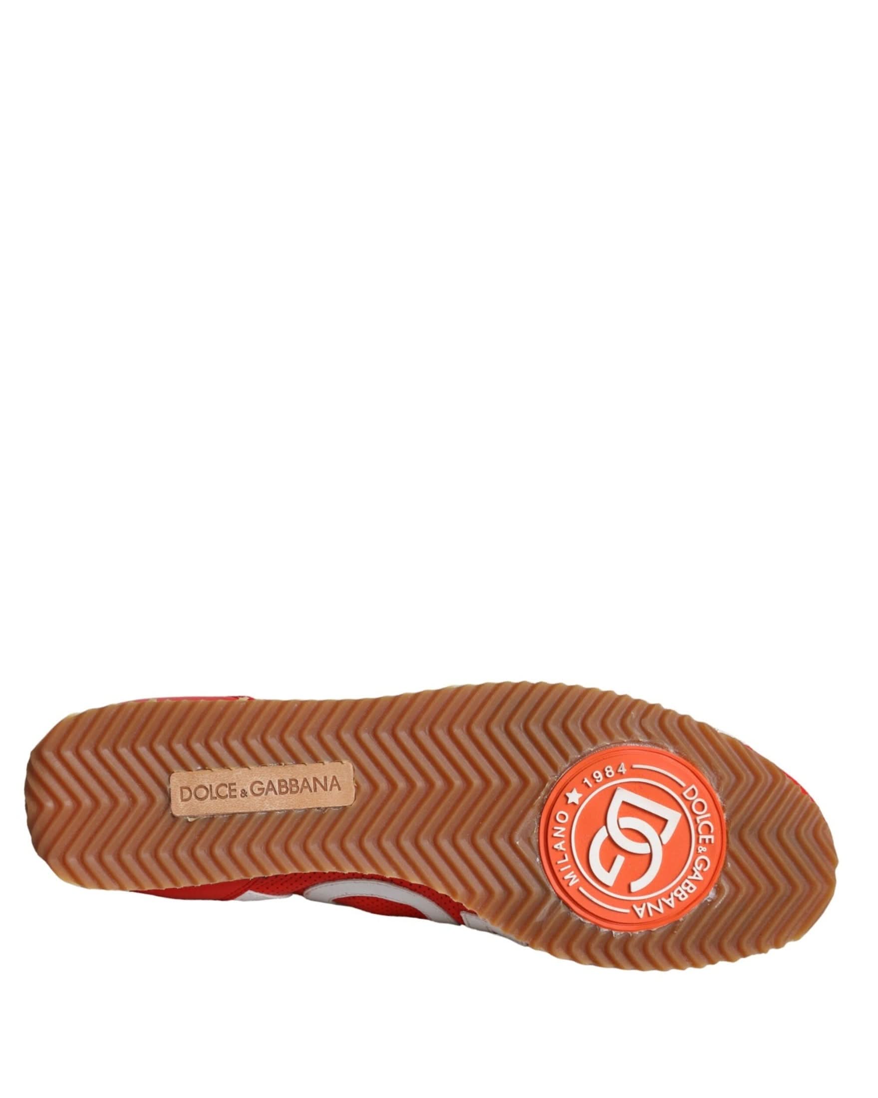 Dolce & Gabbana Red Leather Logo Casual Sneakers Shoes Sneakers