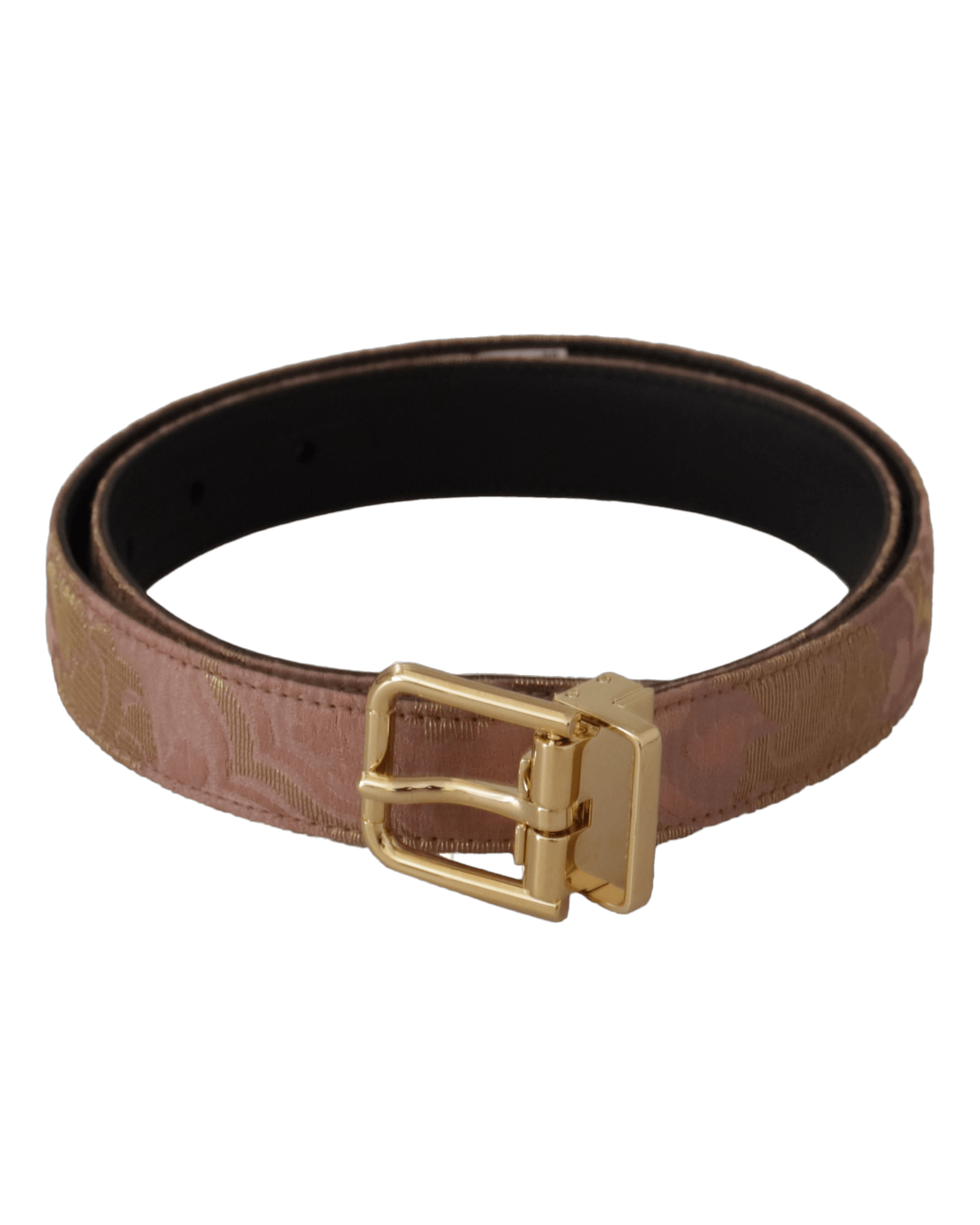 Dolce & Gold Gabbana Rose Leather Logo Engraved Metal Buckle Belt Glam Steals