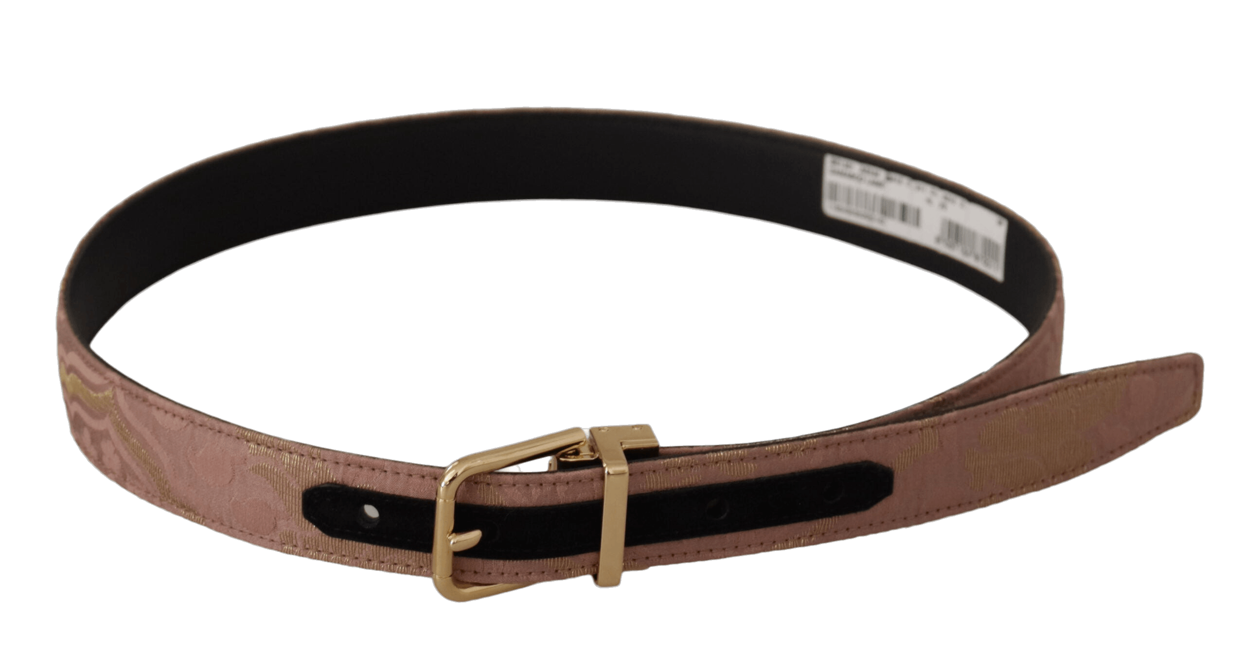 Dolce & Gabbana Rose Gold Leather Logo Engraved Metal Buckle Belt Glam Steals