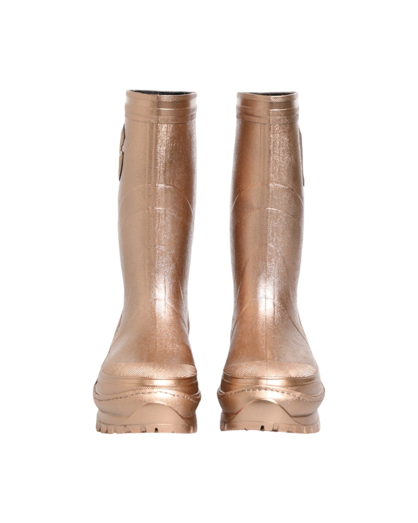 Dolce & Gabbana Rose Gold Rubber Pull On Rain Boots Shoes Glam Steals