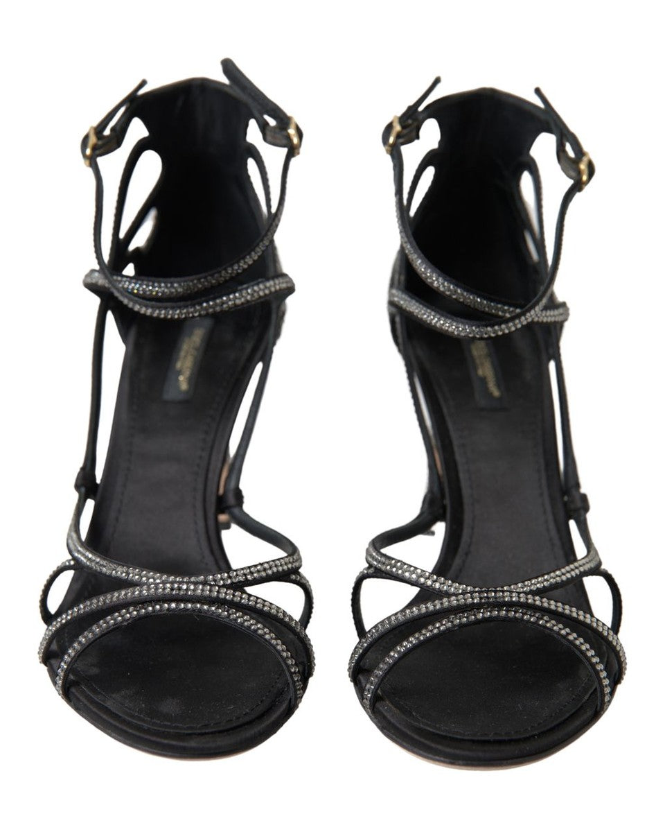Dolce & Gabbana Satin Rhinestone Stiletto Heel Heels