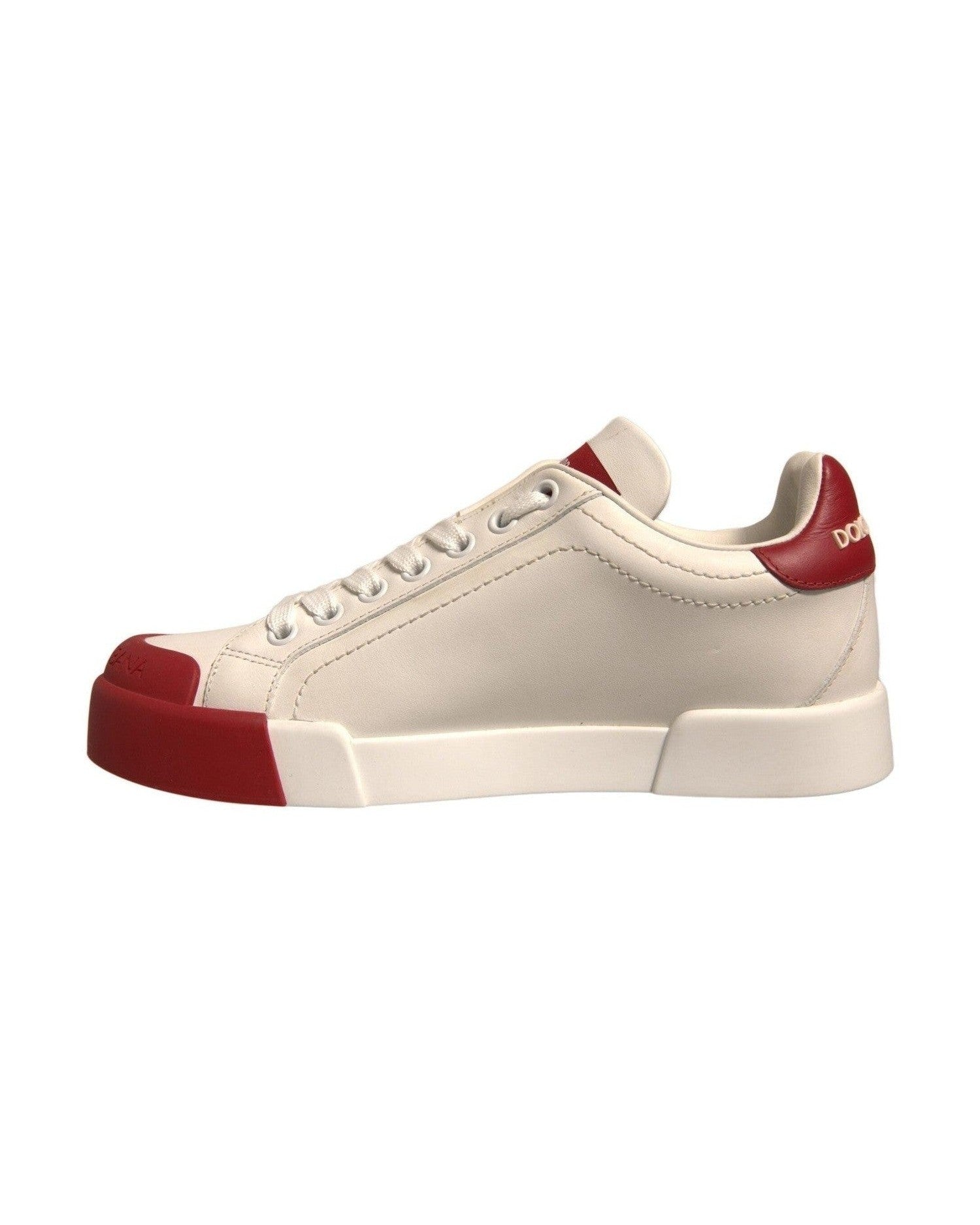 Dolce & Gabbana Shoes White Leather Logo Portofino Sneakers Sneakers