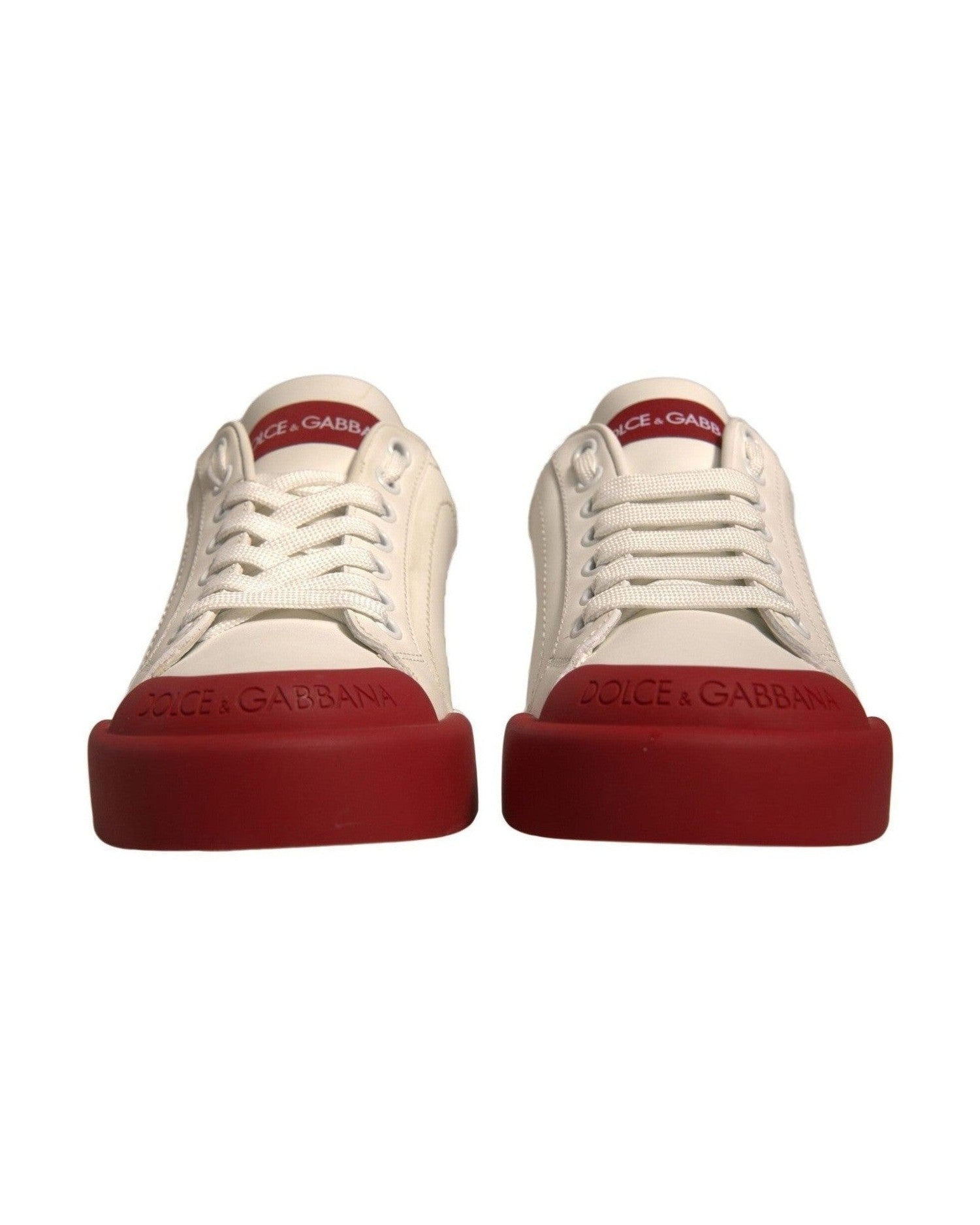 Dolce & Gabbana Shoes White Leather Logo Portofino Sneakers Sneakers
