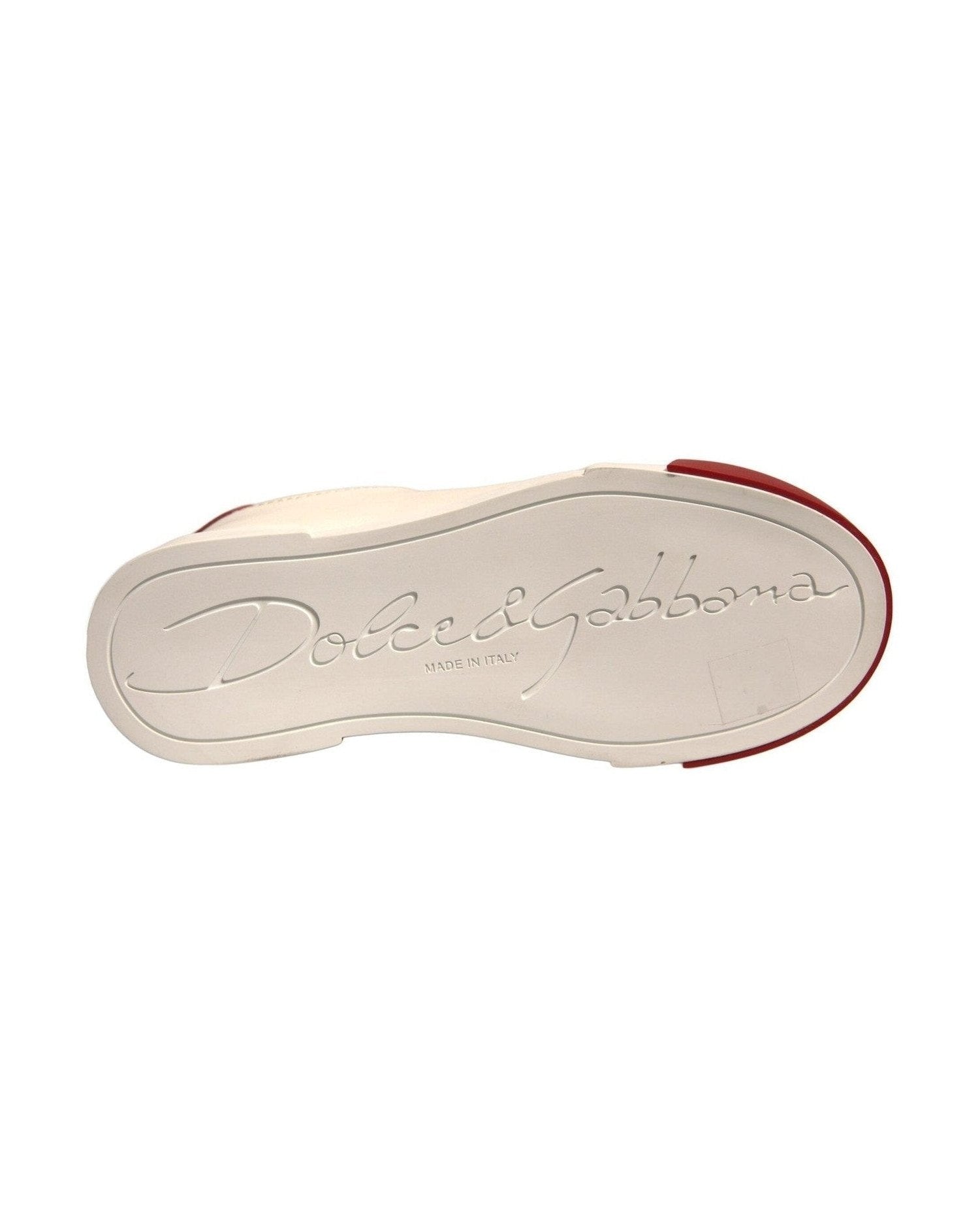 Dolce & Gabbana Shoes White Leather Logo Portofino Sneakers Sneakers