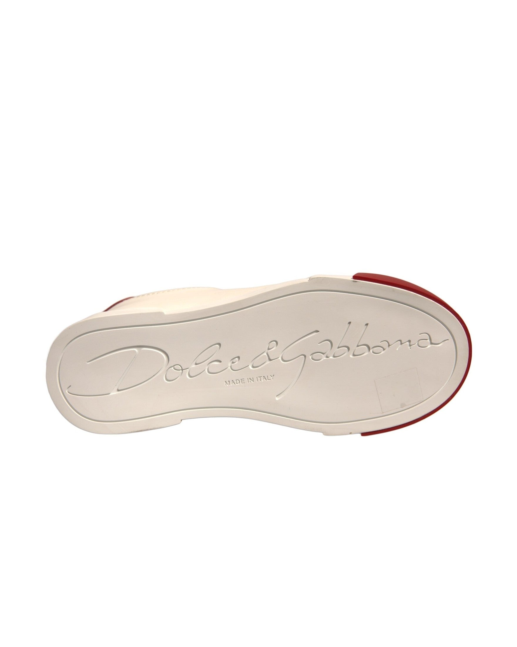 Dolce & Gabbana Shoes White Leather Logo Portofino Sneakers Glam Steals