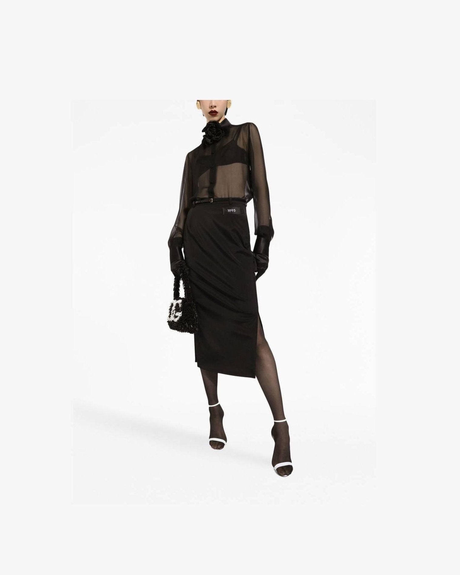 Dolce & Gabbana Silk Chiffon Shirt with Satin Details Glam Steals