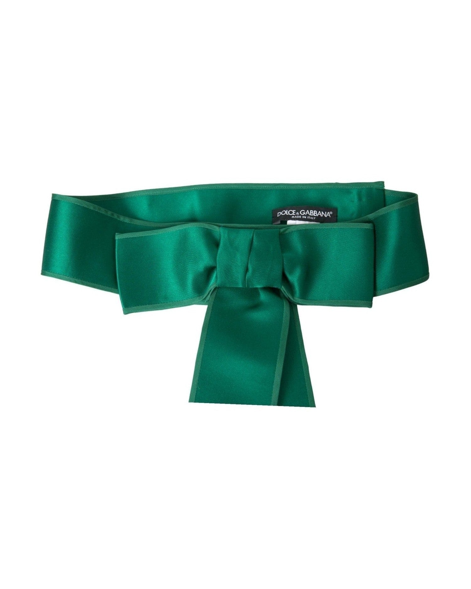 Dolce & Gabbana Silk Satin Waist Women Green Belt Glam Steals