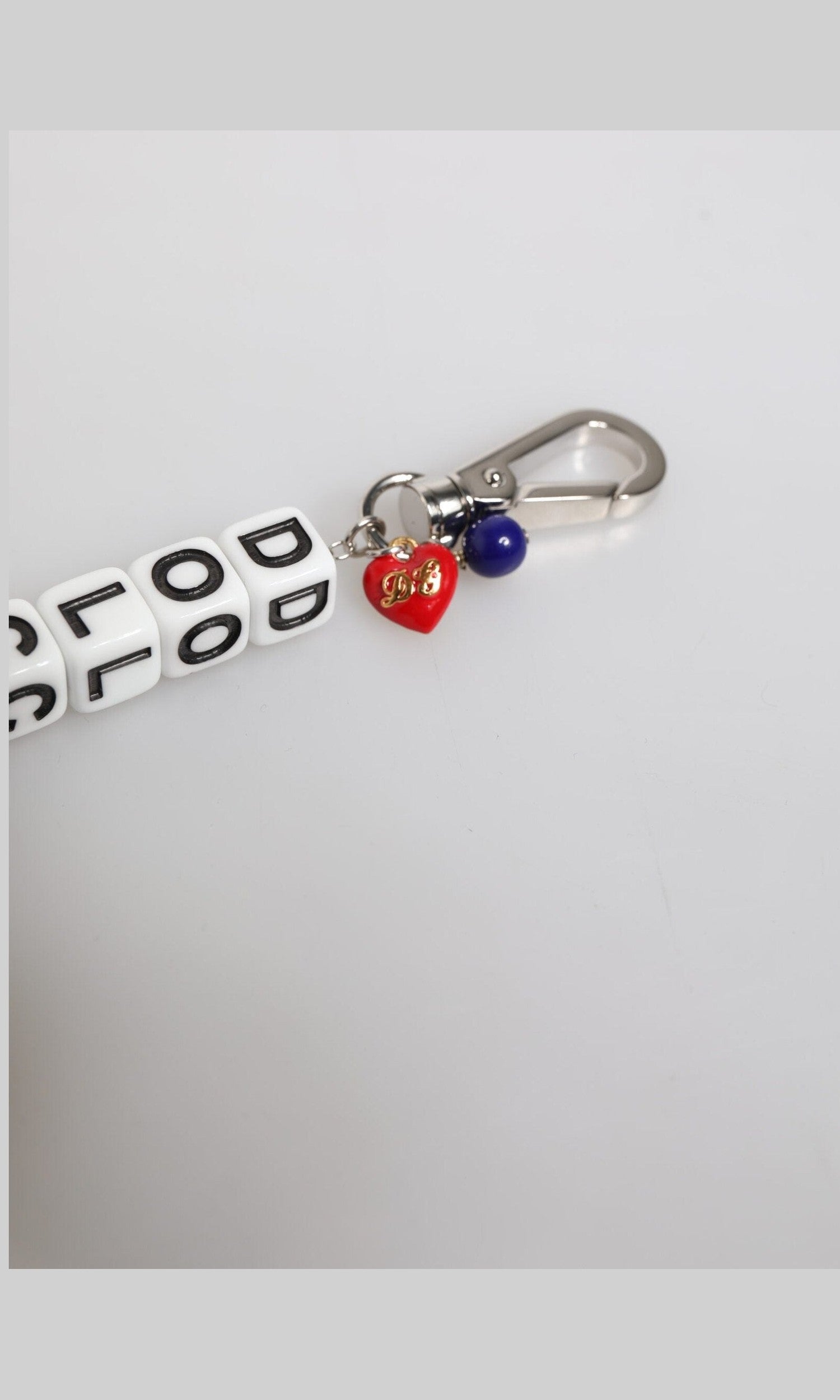 Dolce & Gabbana Silver Brass Chain Dice Logo Embellished Charm Bracelet Glam Steals