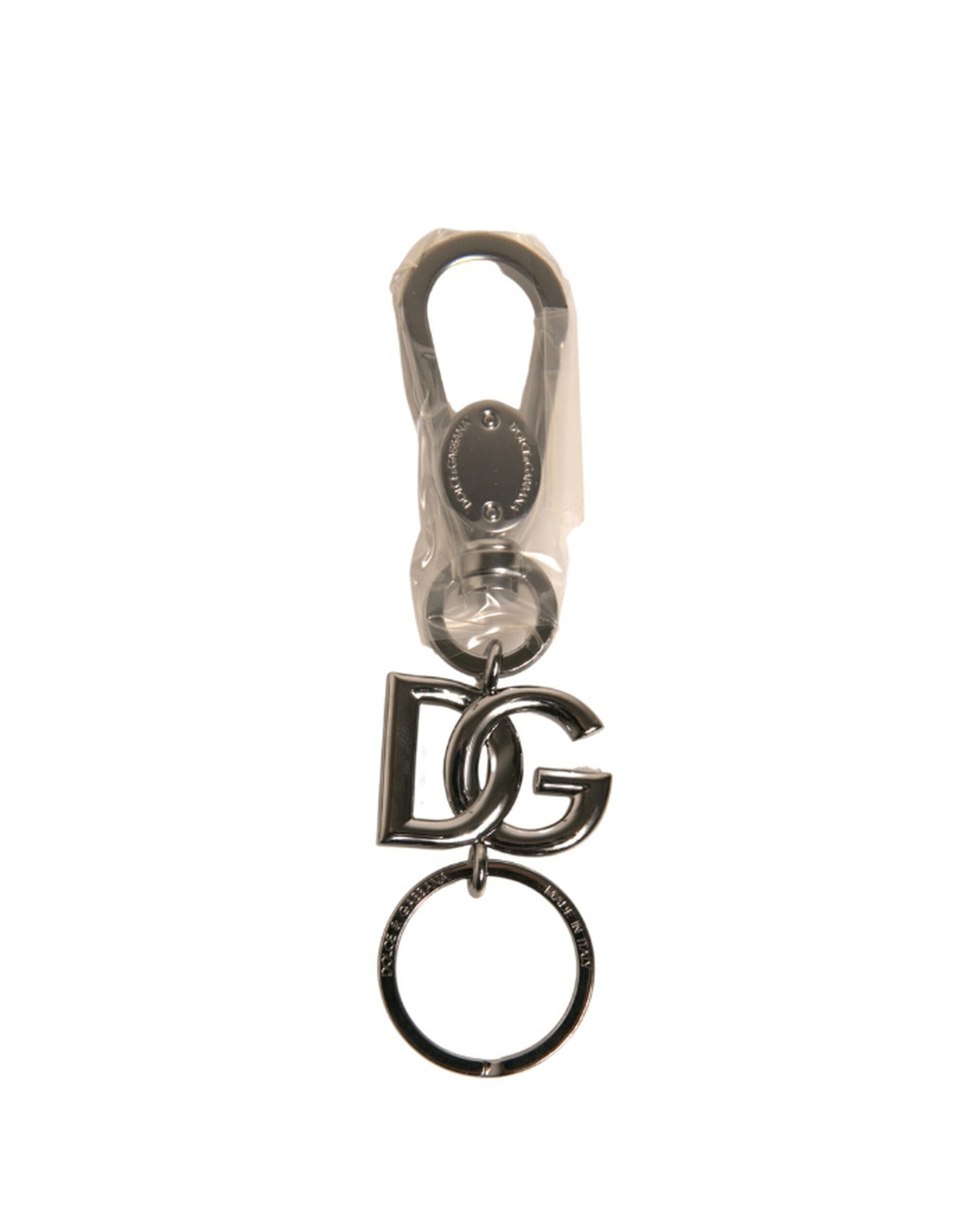 Dolce & Gabbana Silver Brass Dg Logo Keychain Metal Ring Keyring Glam Steals