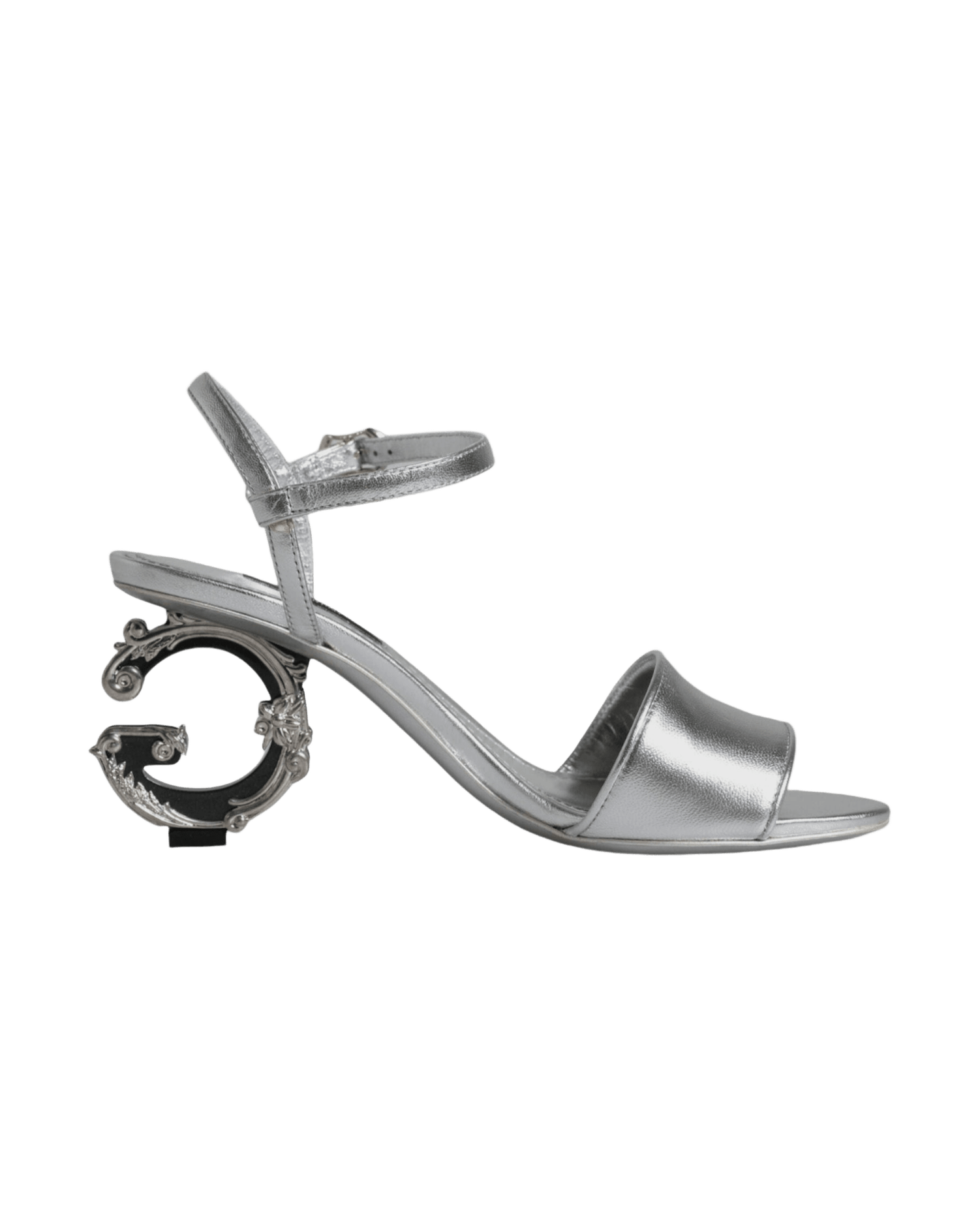 Dolce & Gabbana Silver Keira Heels Ankle Strap Sandals Shoes Heels