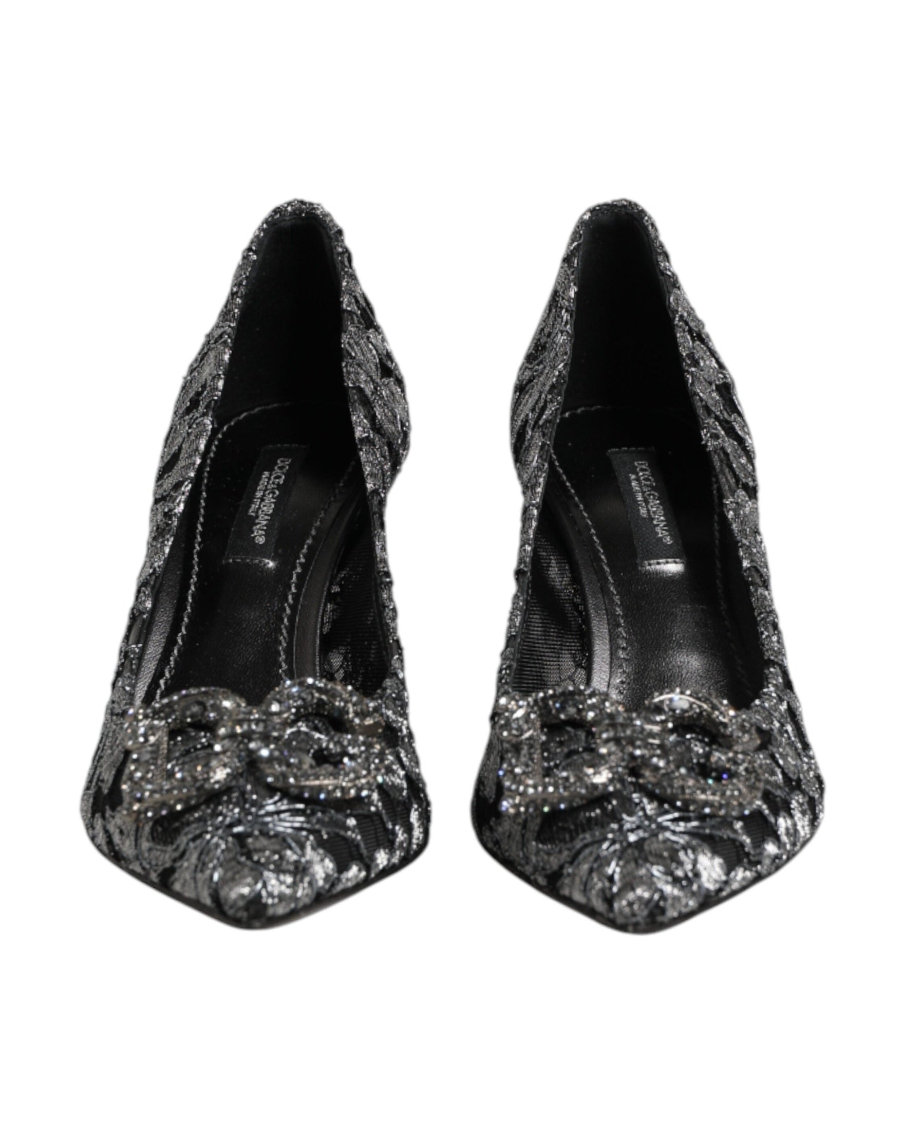 Dolce & Gabbana Silver Lace Dg Amore Heels Glam Steals