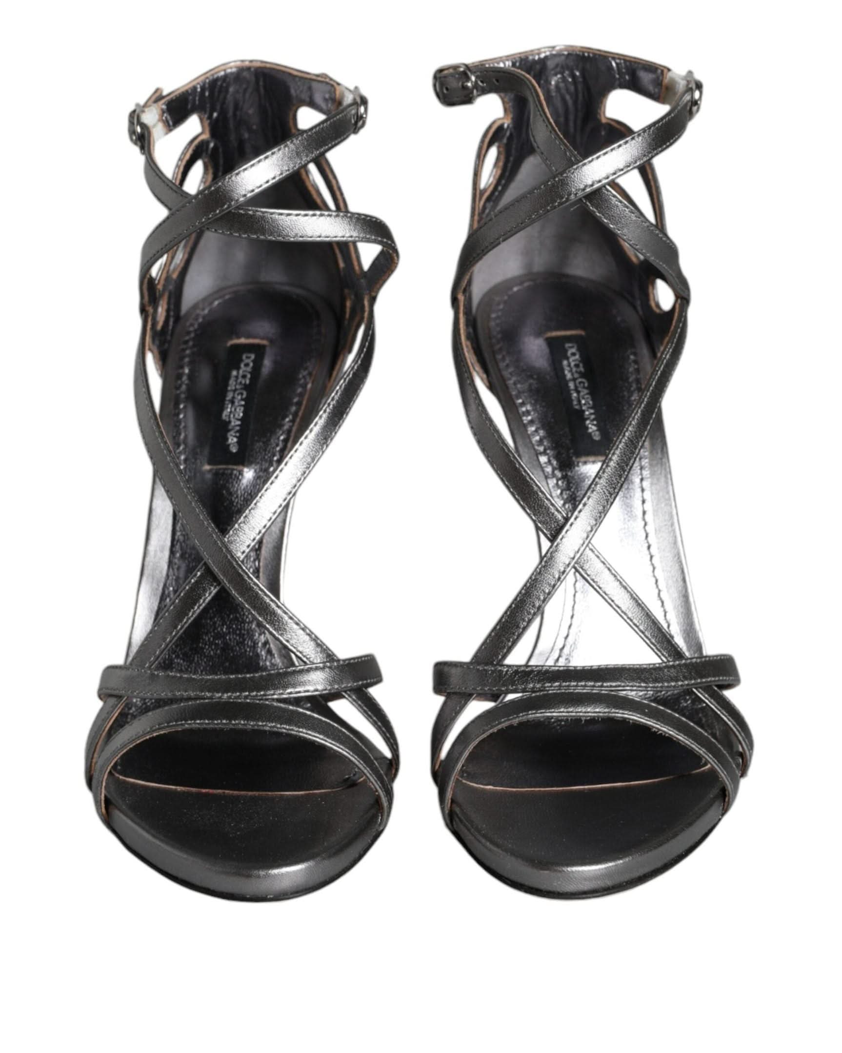 Dolce & Gabbana Silver Leather Keira Heels Heels