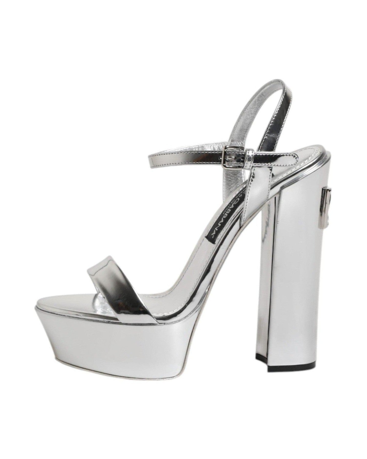 Dolce & Gabbana Silver Leather Platform Keira Sandals Shoes Glam Steals