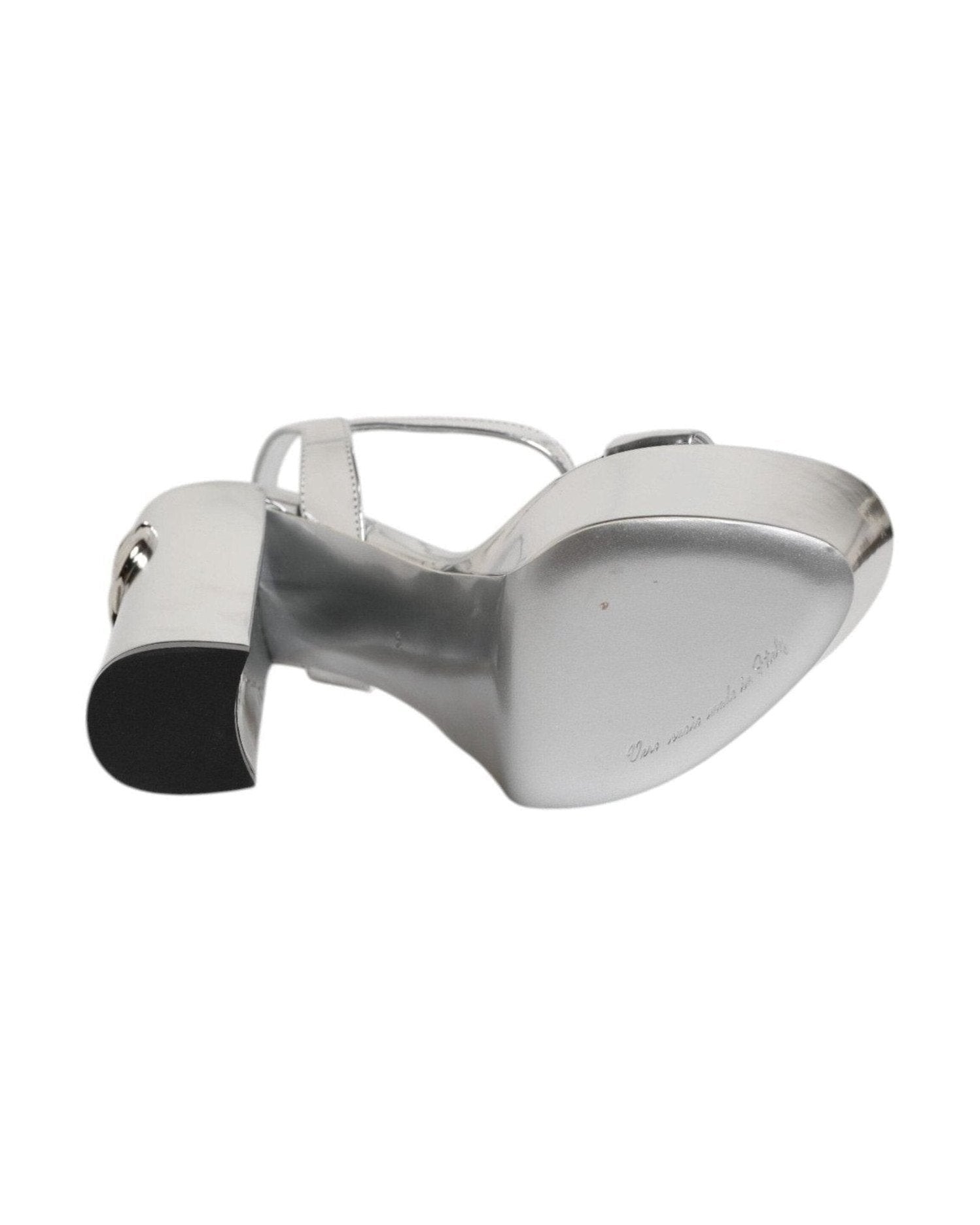 Dolce & Gabbana Silver Leather Platform Keira Sandals Shoes Glam Steals