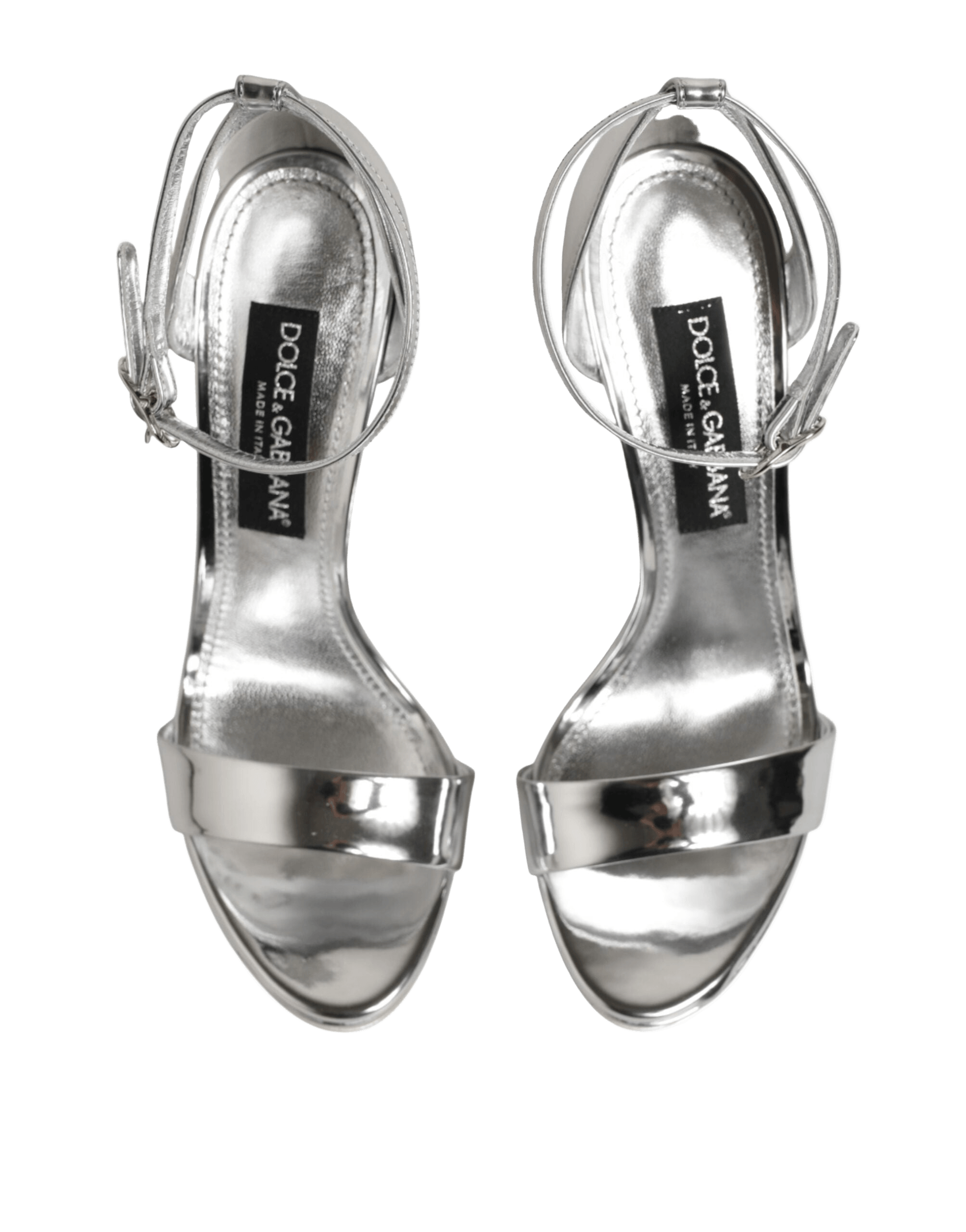 Dolce & Gabbana Silver Leather Platform Keira Sandals Shoes Glam Steals
