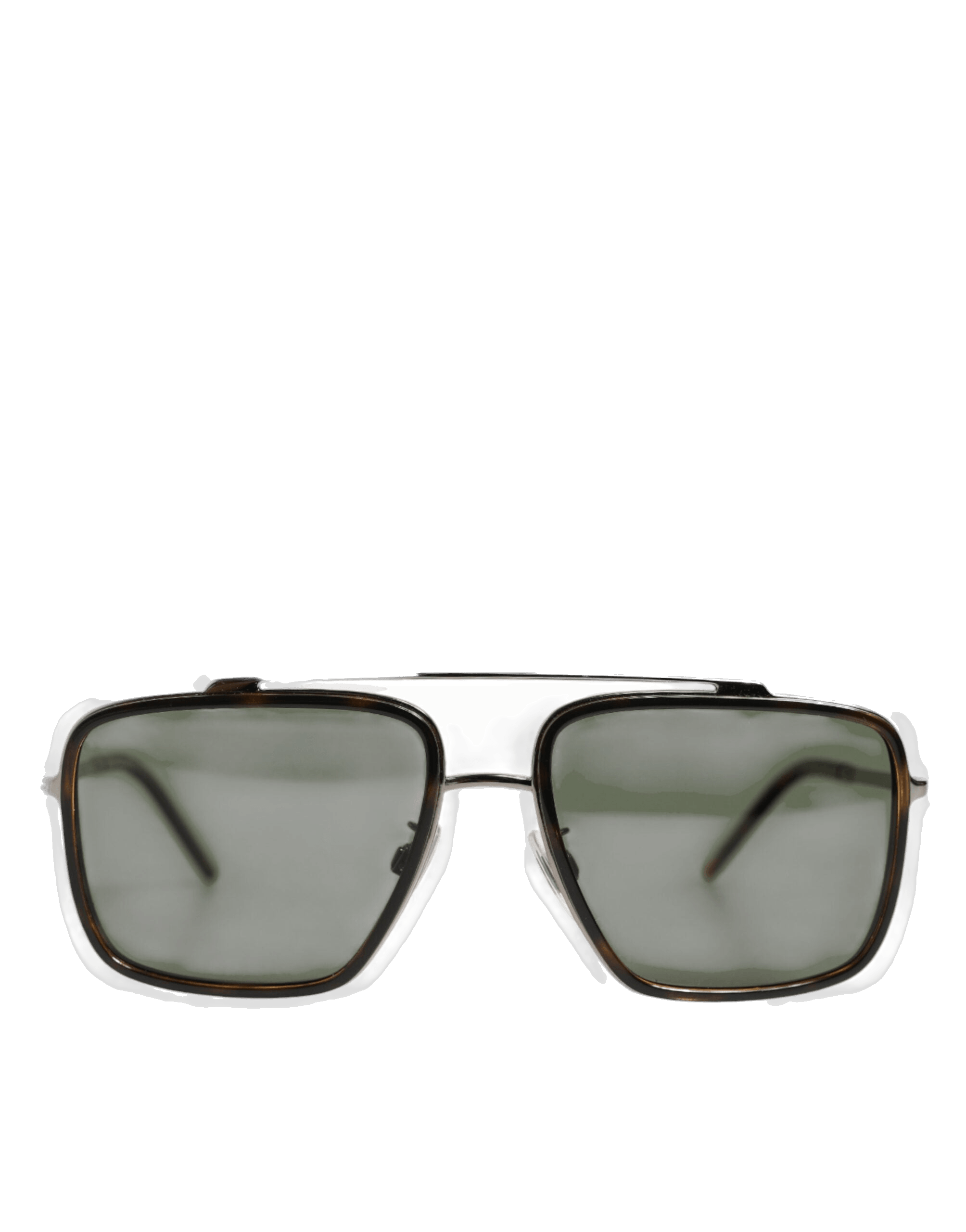 Dolce & Gabbana Silver Metal Frame Polarized Navigator Sunglasses Glam Steals