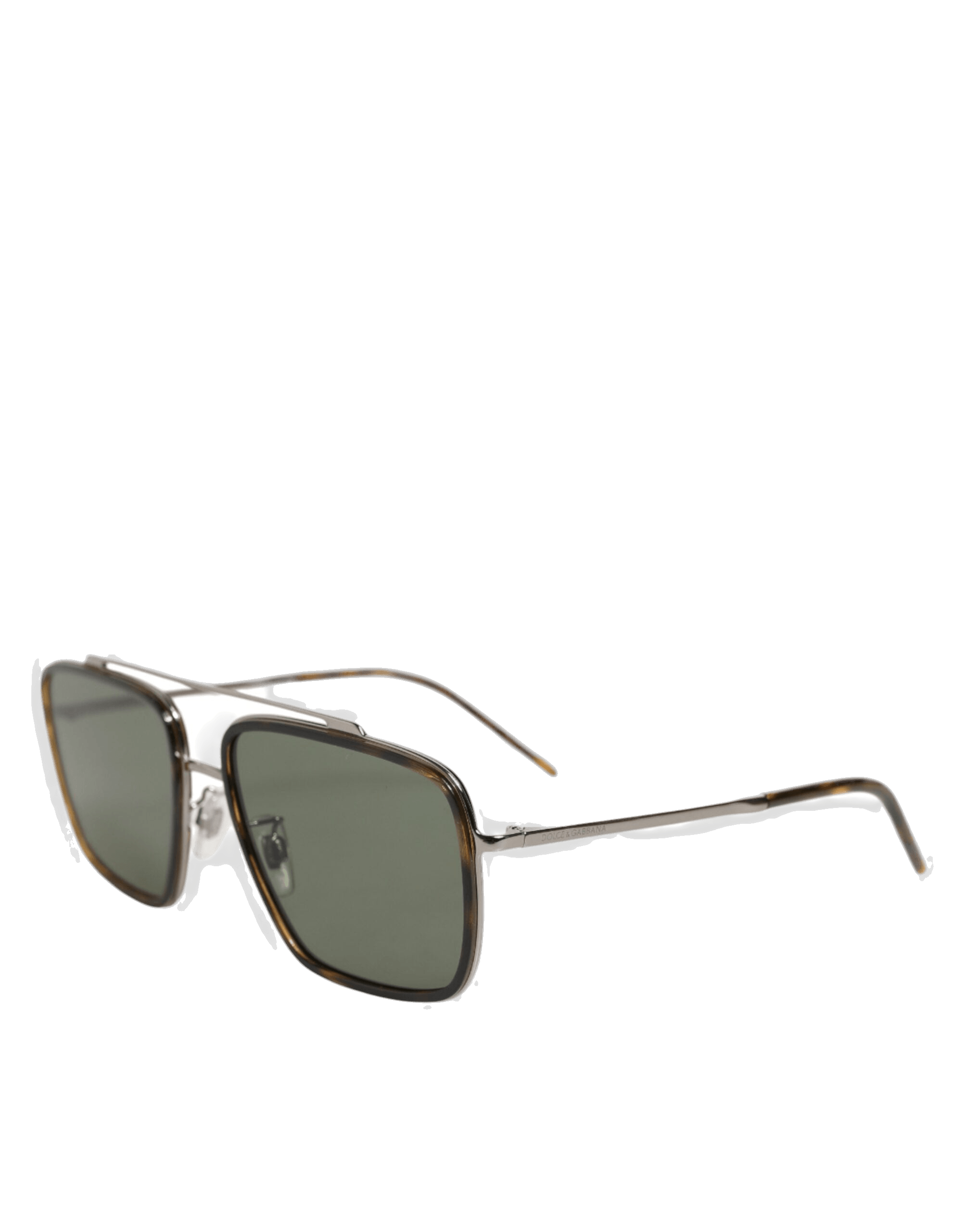 Dolce & Gabbana Silver Metal Frame Polarized Navigator Sunglasses Glam Steals
