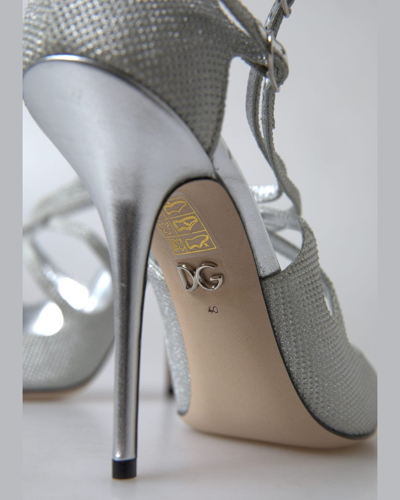 Dolce & Gabbana Silver Shimmers Heel Heels
