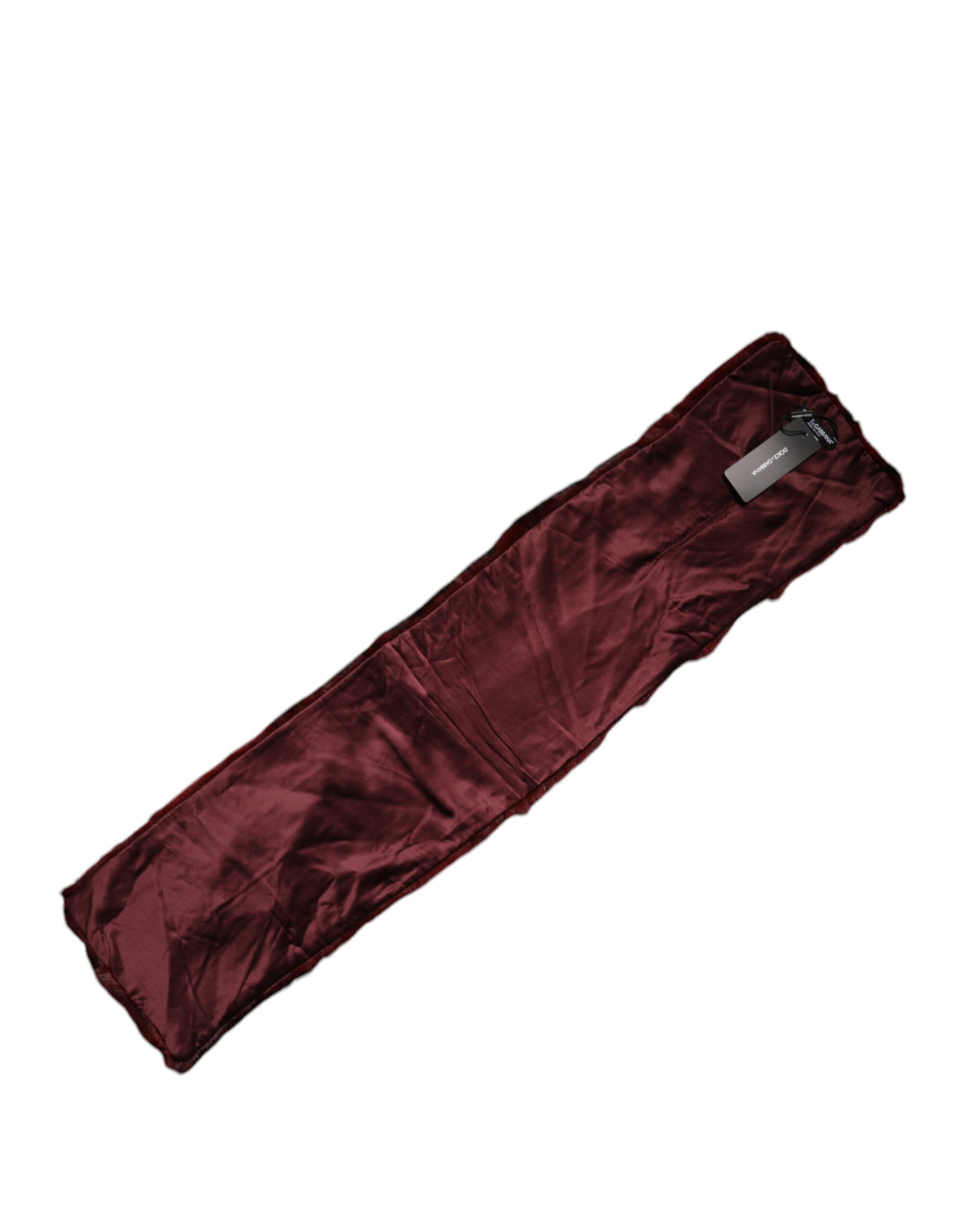 Dolce & Gabbana Stripe Fur Shawl Neck Wrap Red Scarf Glam Steals