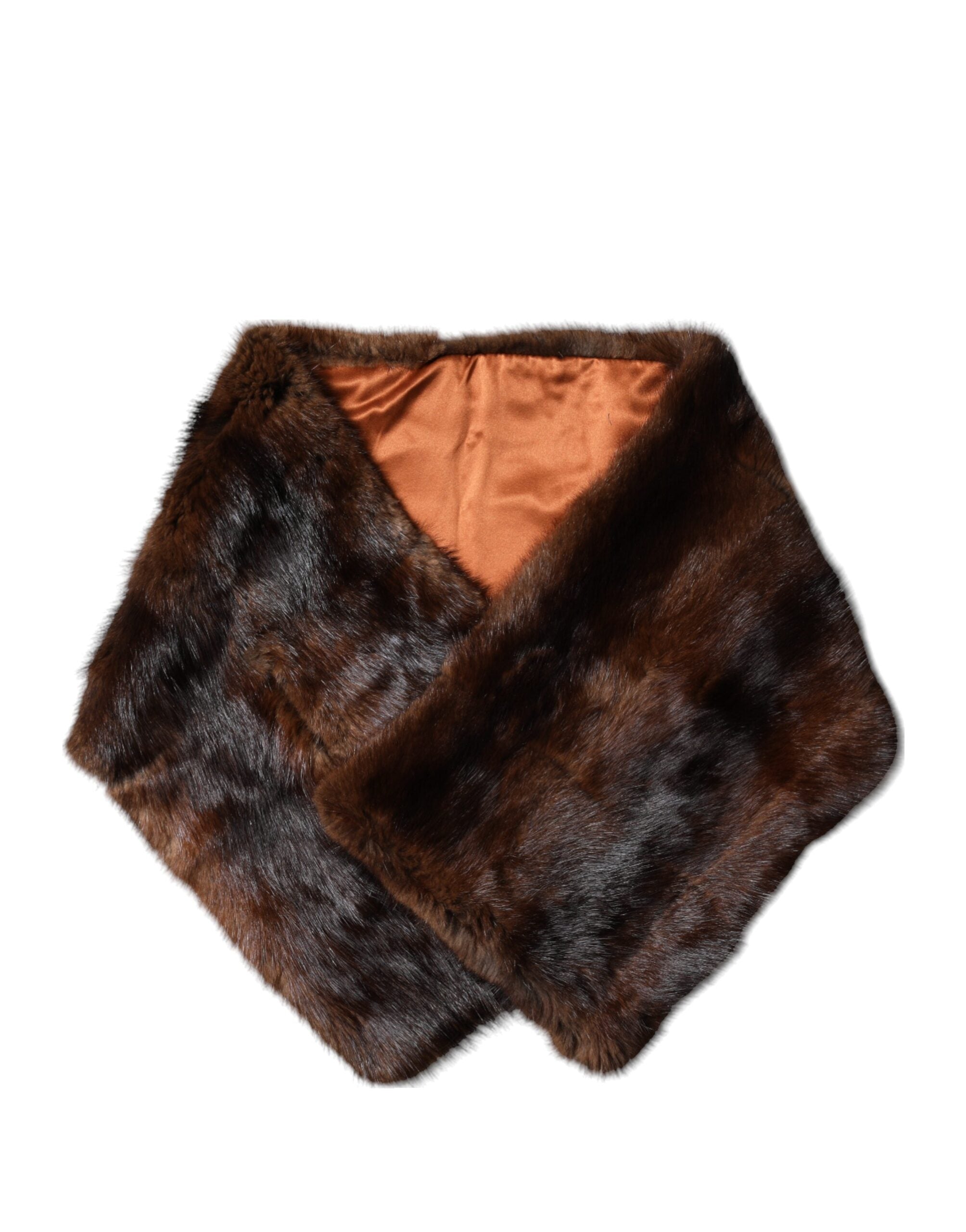 Dolce & Gabbana Stripe Fur Shawl Wrap Brown Scarf Glam Steals