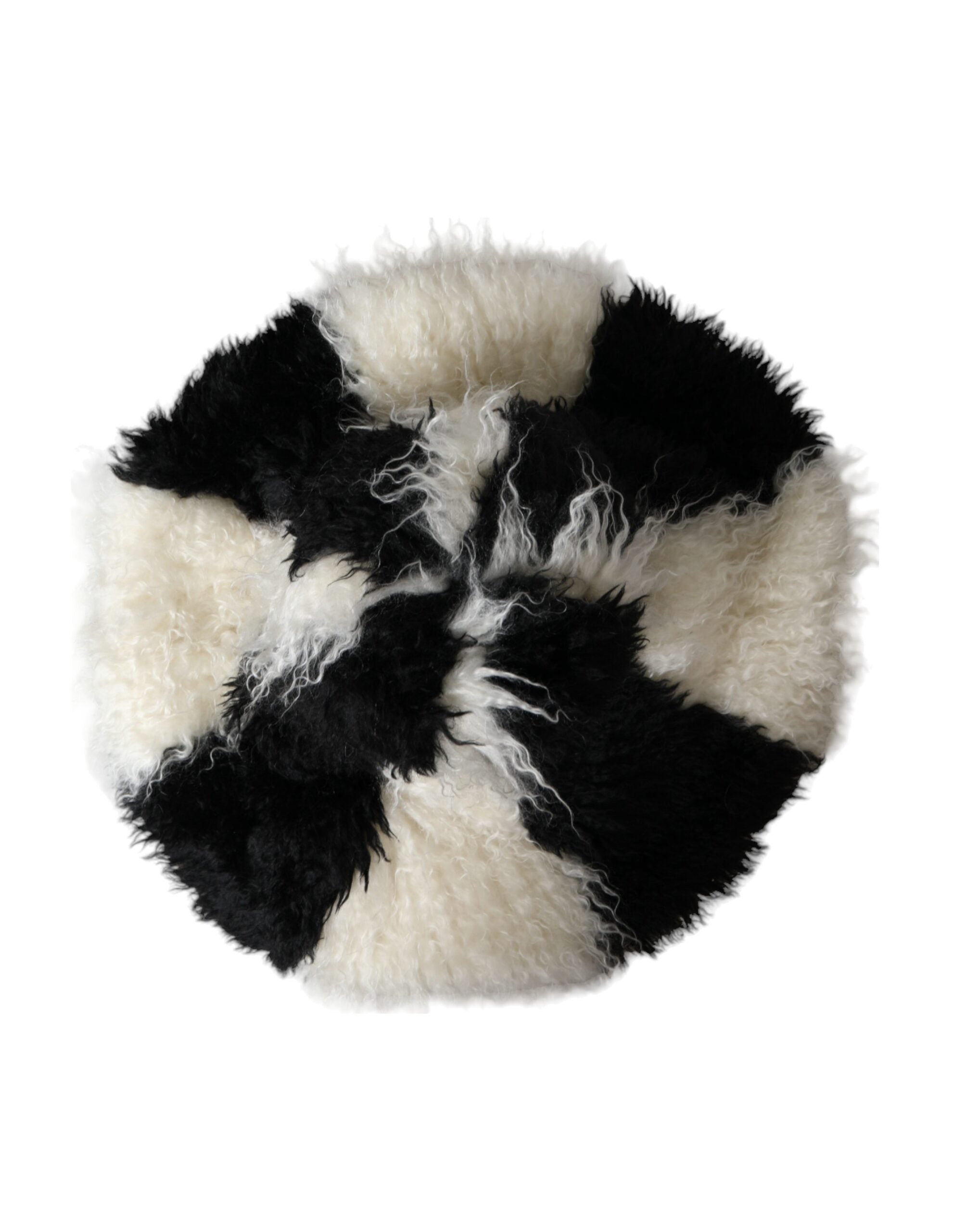 Dolce & Gabbana Stripes Mohair Fur Bucket Black White Hat Glam Steals