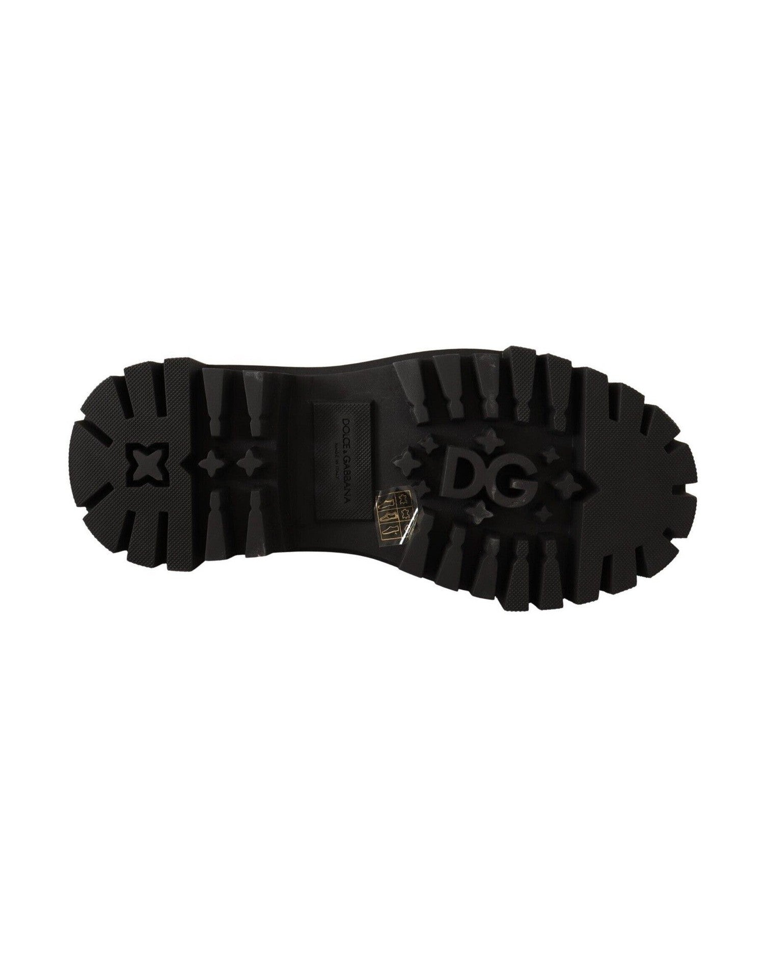 Dolce & Gabbana Studded Leather Combat Boots With Embroidery Glam Steals