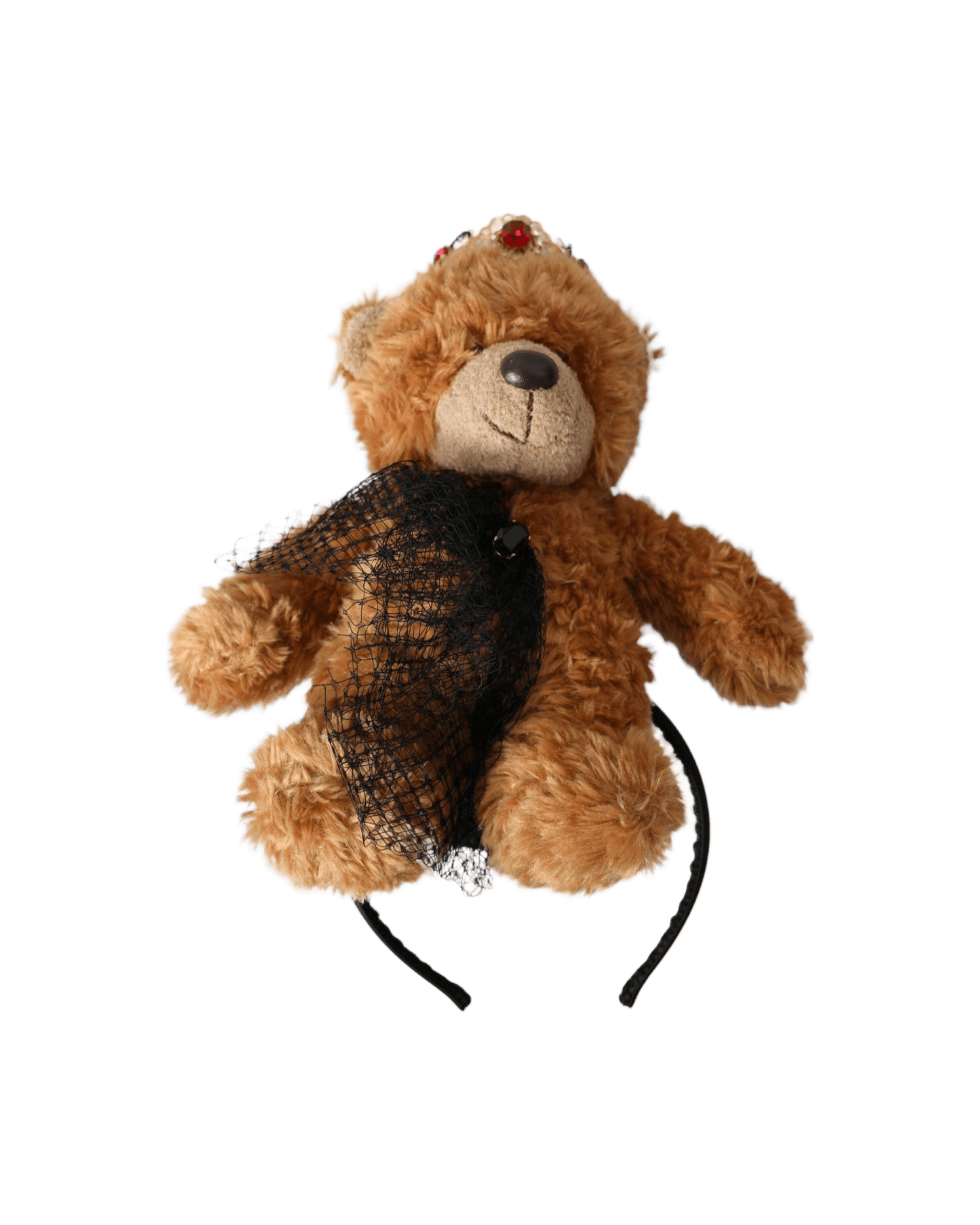 Dolce & Gabbana Teddy Bear Crystal Crown Hair Band Brown Gold Diadem Glam Steals