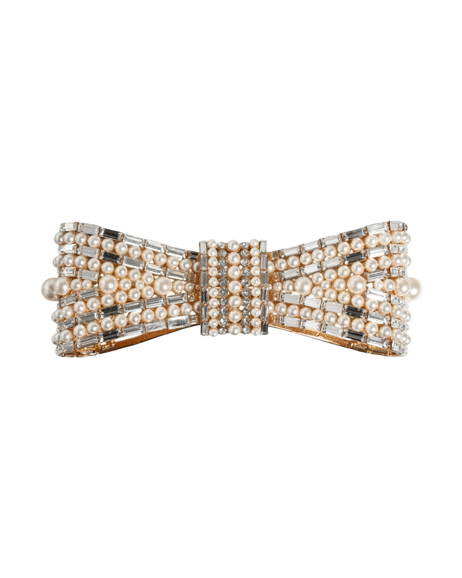 Dolce & Gabbana Gold Tone Brass Bow Crystal Fauxpearl Embellished Brooch Brooches & Lapel Pins