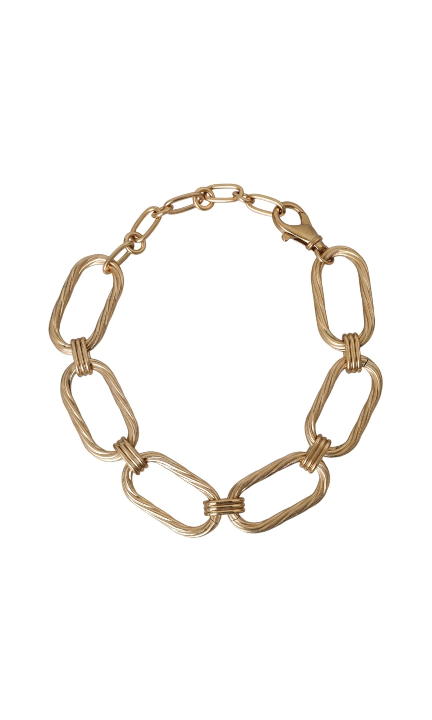 Dolce & Gabbana Tone Brass Large Link Chain Jewelry Gold Necklace Glam Steals