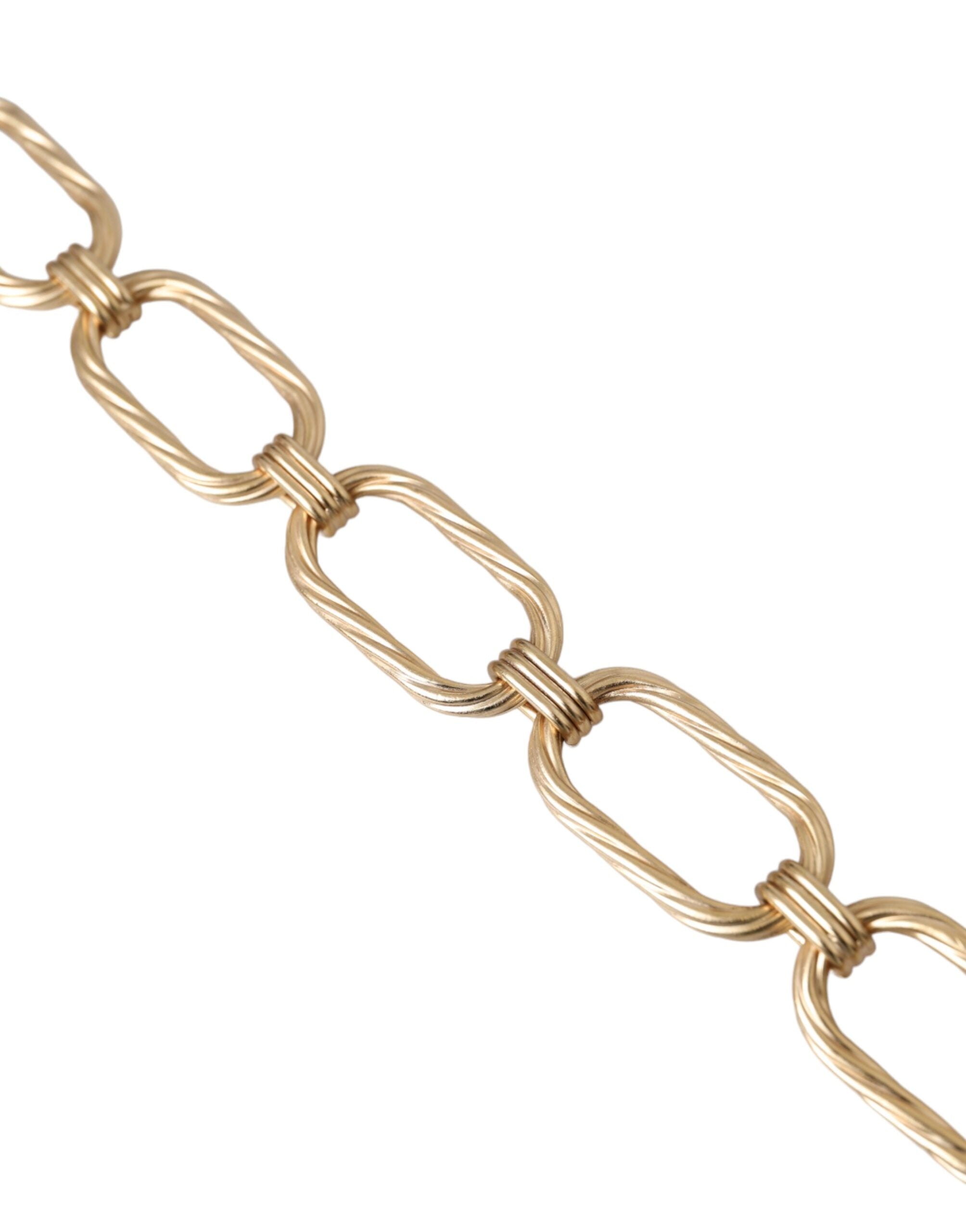 Dolce & Gabbana Tone Brass Large Link Chain Jewelry Gold Necklace Glam Steals
