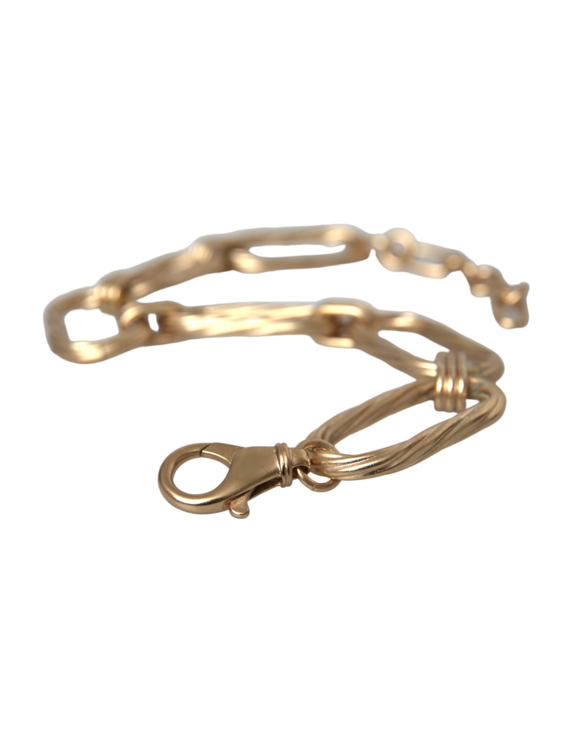 Dolce & Gabbana Tone Brass Large Link Chain Jewelry Gold Necklace Glam Steals