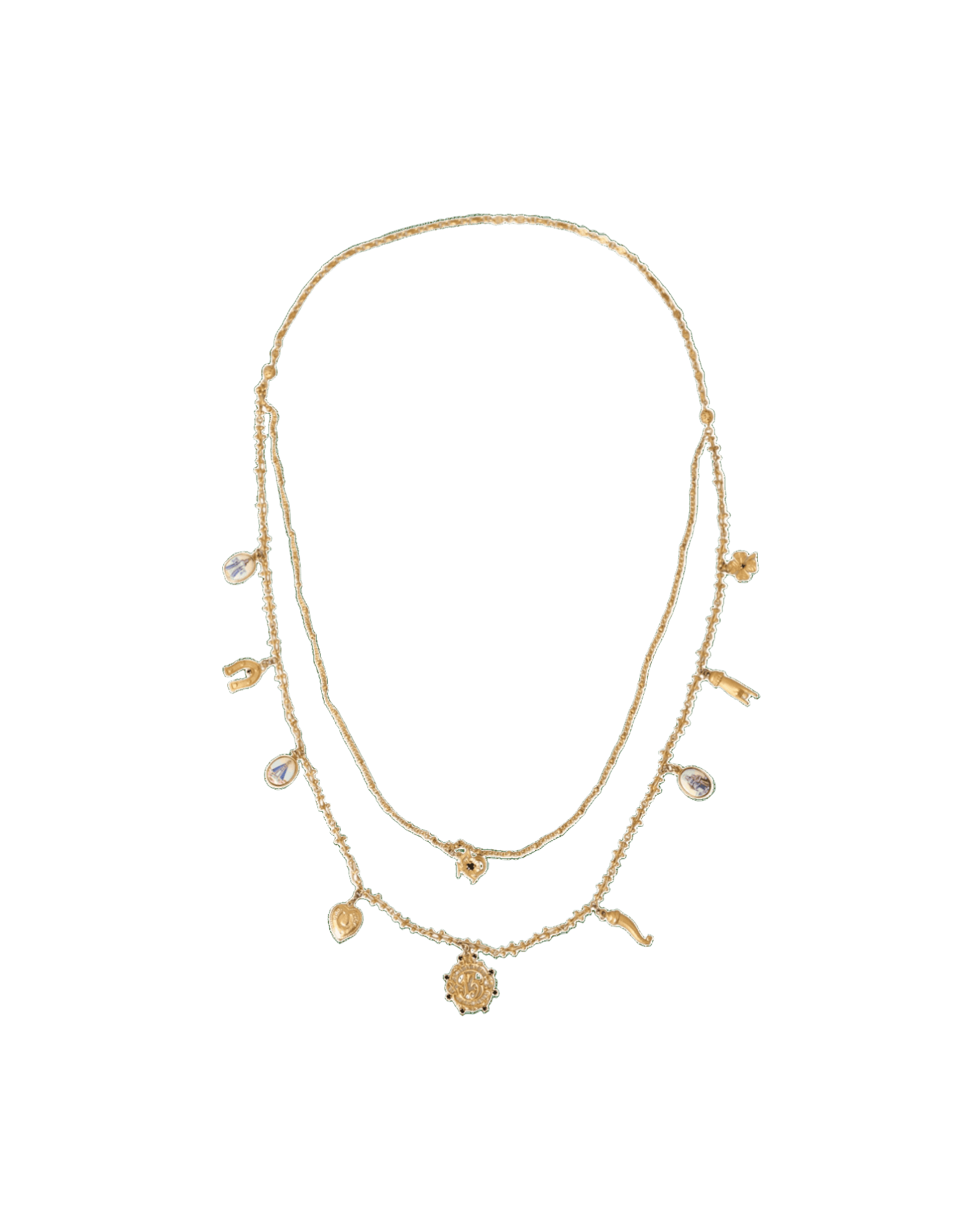 Dolce & Gold Gabbana Tone Chain Brass Charm Statement Sicily Necklace Glam Steals