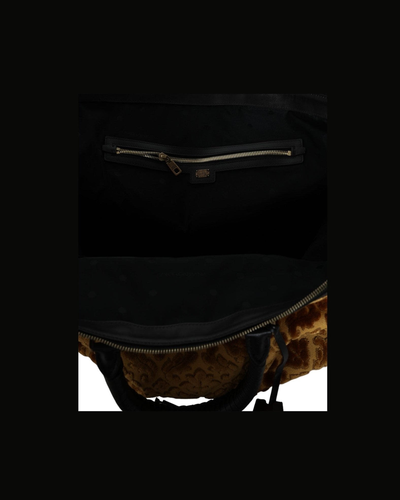 Dolce & Gabbana Velvet Top Handle Shoulder Duffle Women Beige Bag Glam Steals