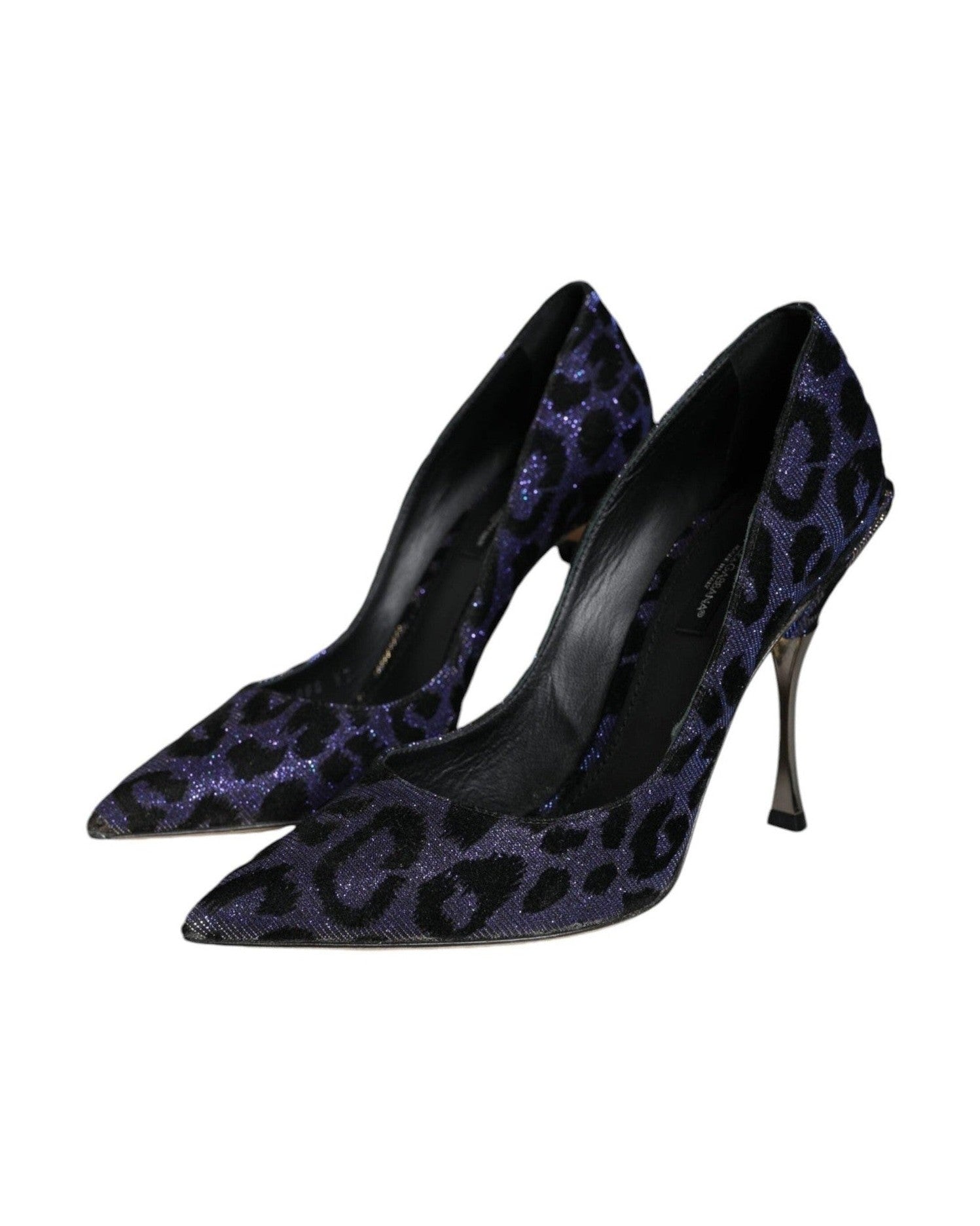 Dolce & Gabbana Violet Leopard Lurex High Heels Pumps Shoes Glam Steals