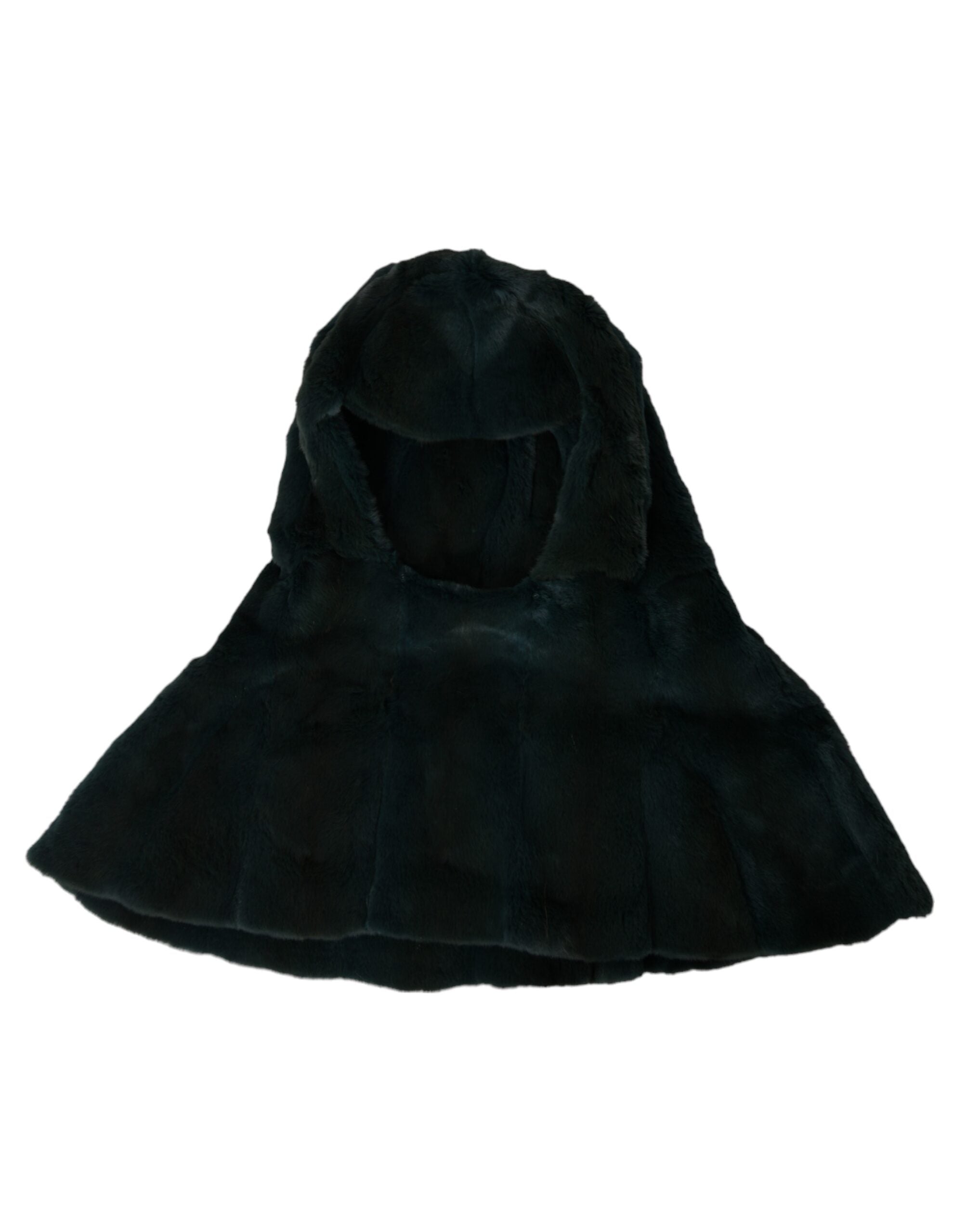 Dolce & Gabbana Weasel Fur Whole Head Wrap Black Hat Glam Steals